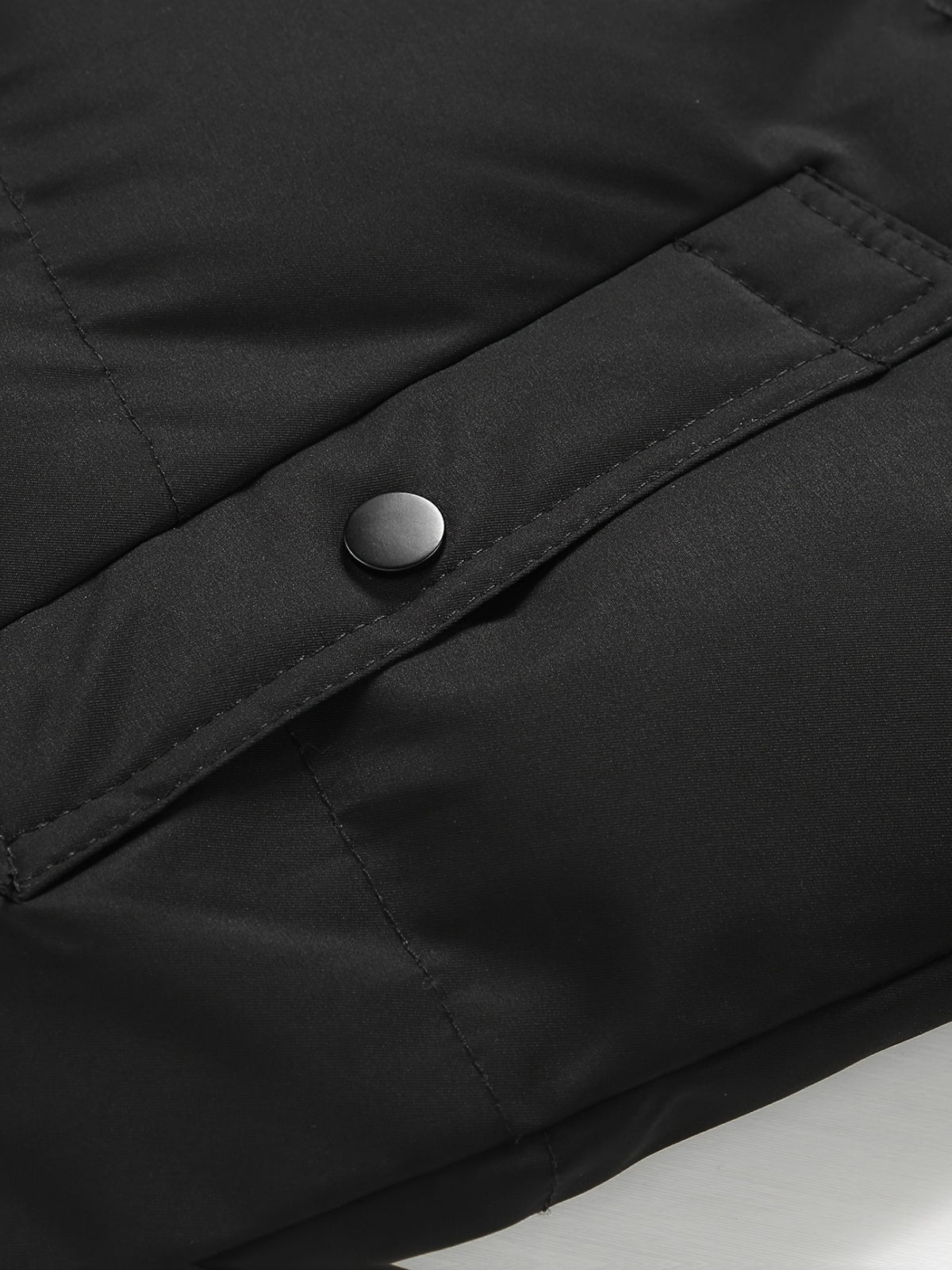 Manteau matelassé pour homme, coupe-vent, à col montant, noir