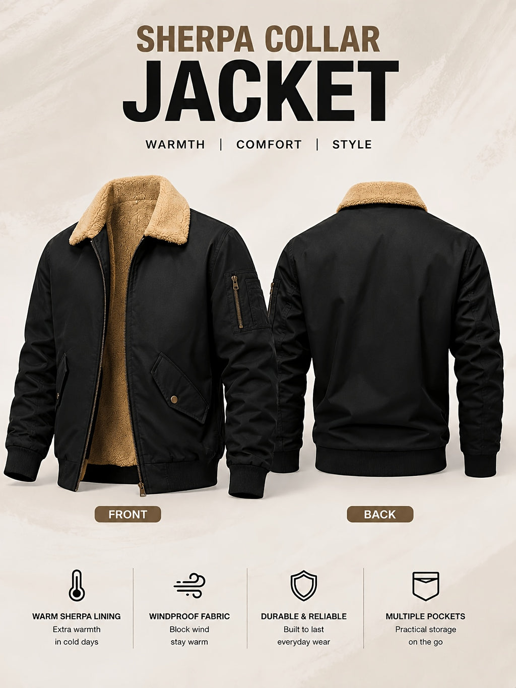 Veste pour homme, coupe-vent, noir