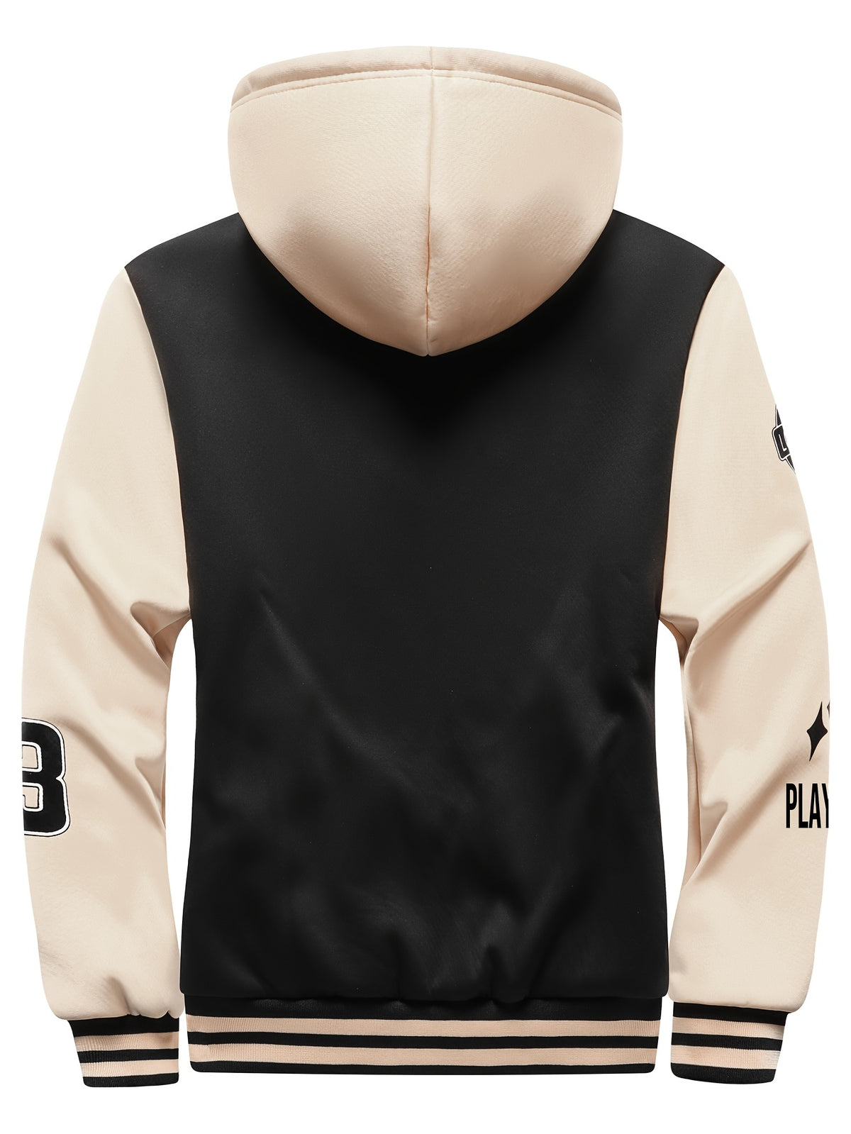Veste pour homme, polaire, à capuche, grand noir