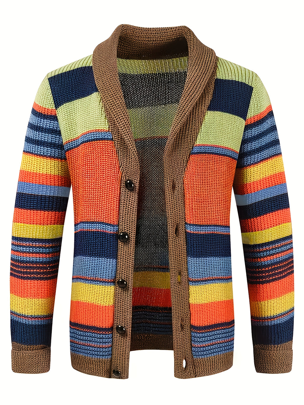 Manteau pour homme, à rayures, à col montant