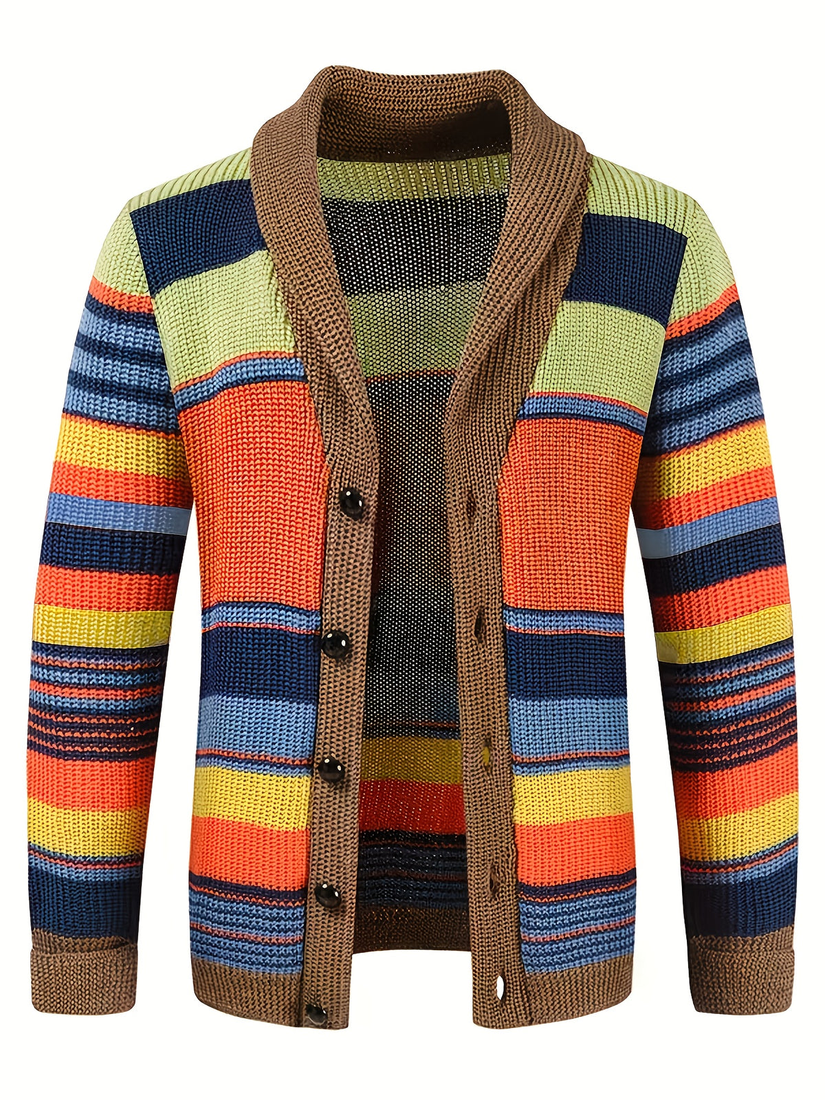 Manteau pour homme, à rayures, à col montant