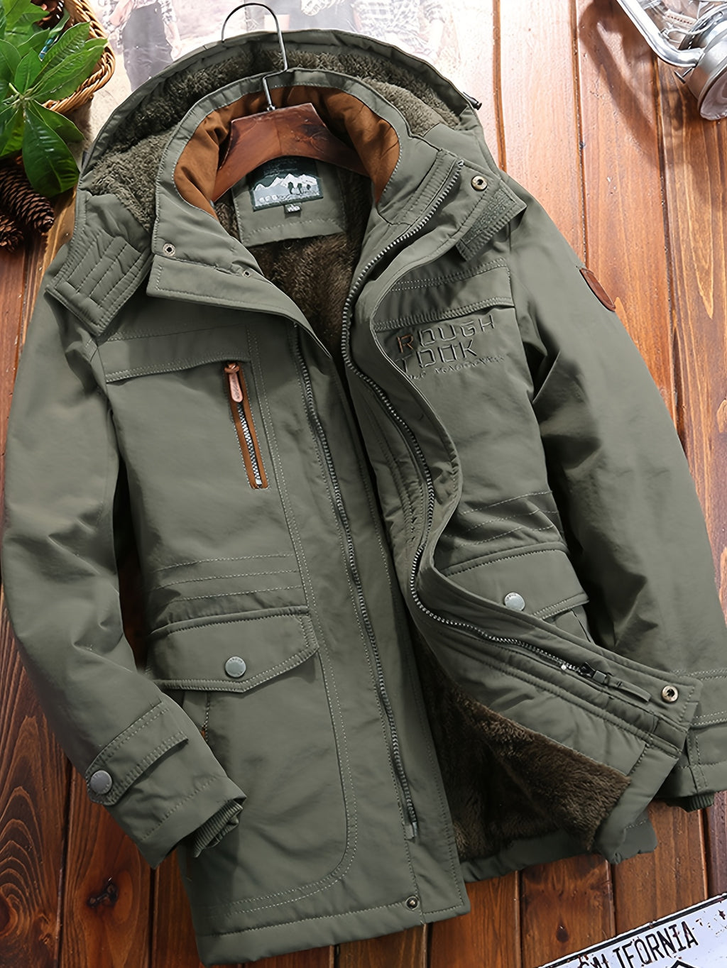 Veste pour homme, polaire, à capuche, bleu foncé