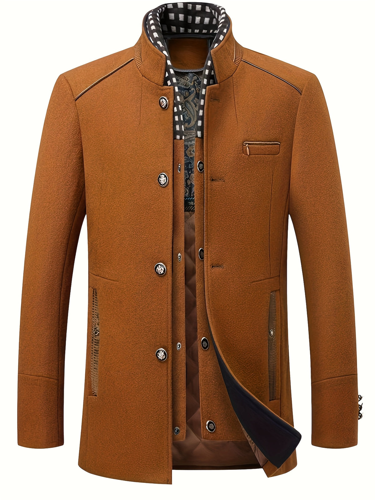 Veste en laine court pour homme, 55,4 % laine, tweed