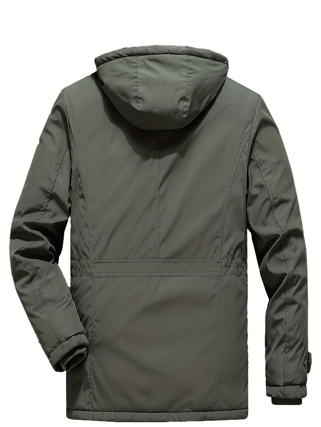 Veste long pour homme, à capuche, vert fougère