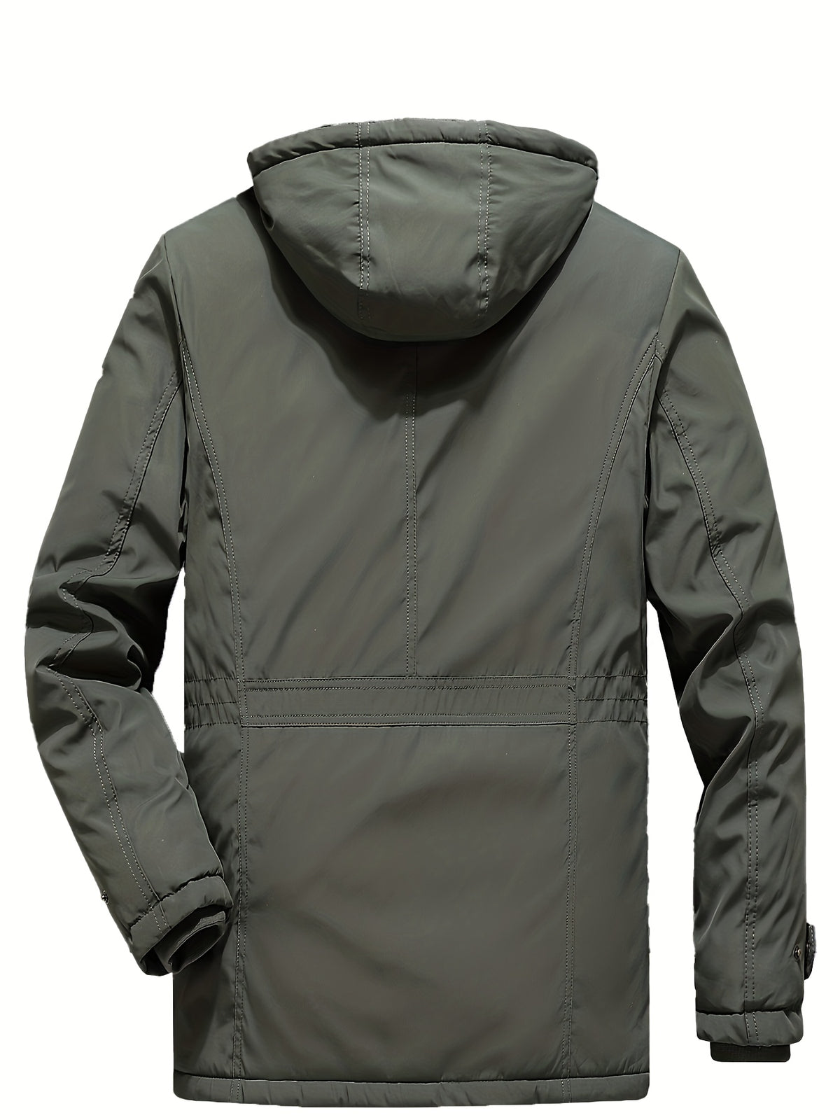 Veste long pour homme, à capuche, vert fougère