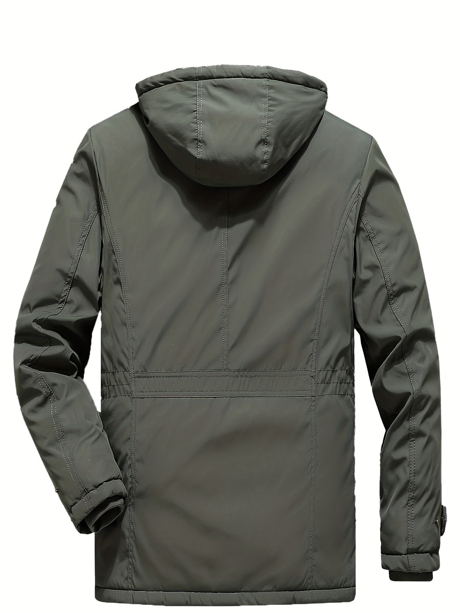 Veste long, à capuche, vert fougère, photo 15
