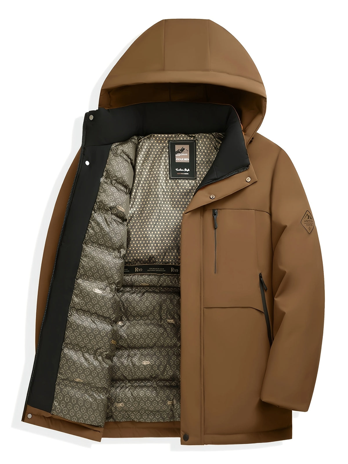 Veste matelassée pour homme, coupe-vent, à capuche, vert