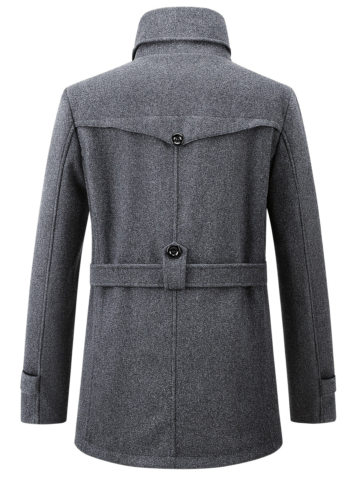 Veste long pour homme, à col montant, gris