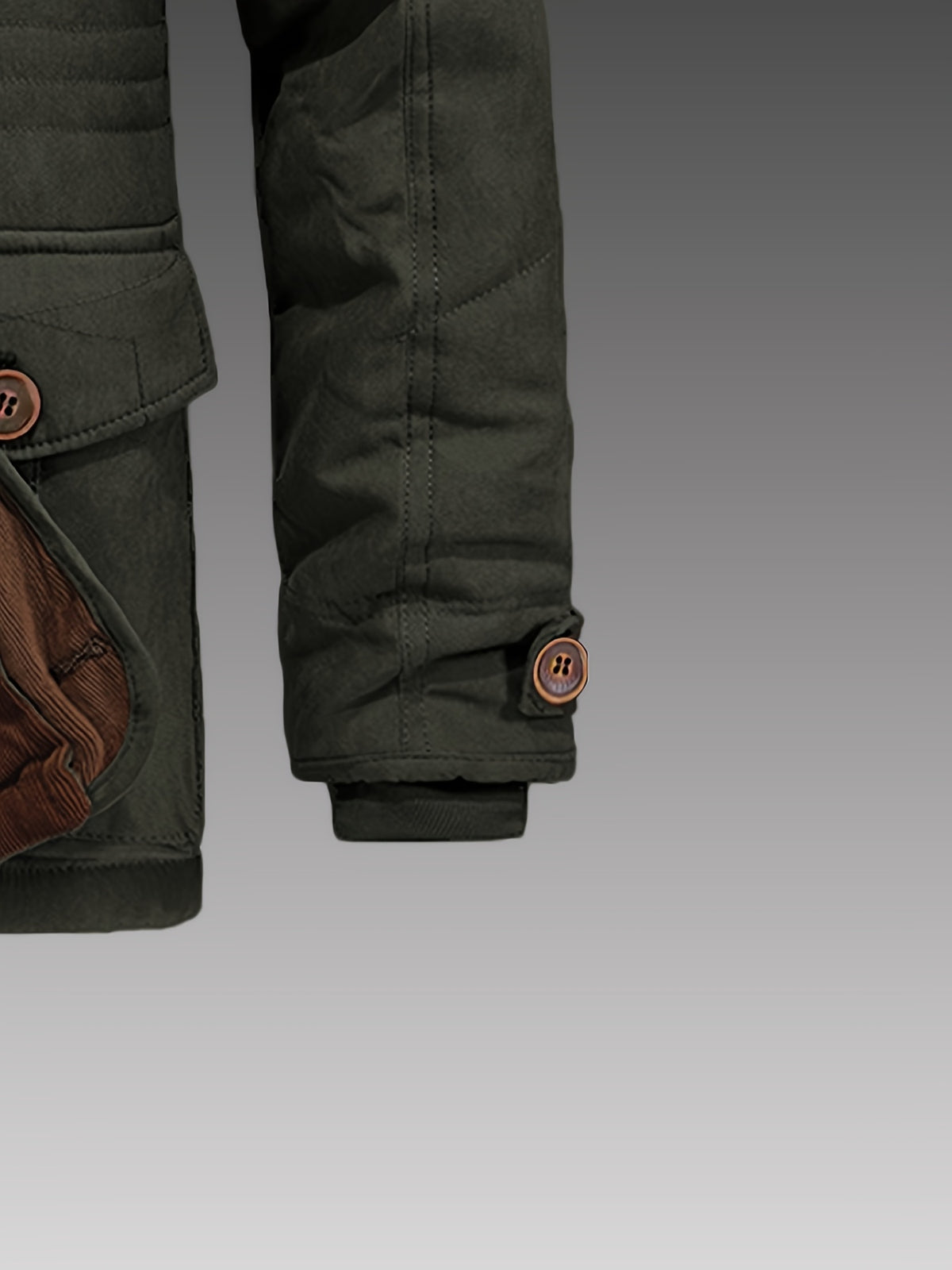 Veste pour homme, velours côtelé, à capuche, café