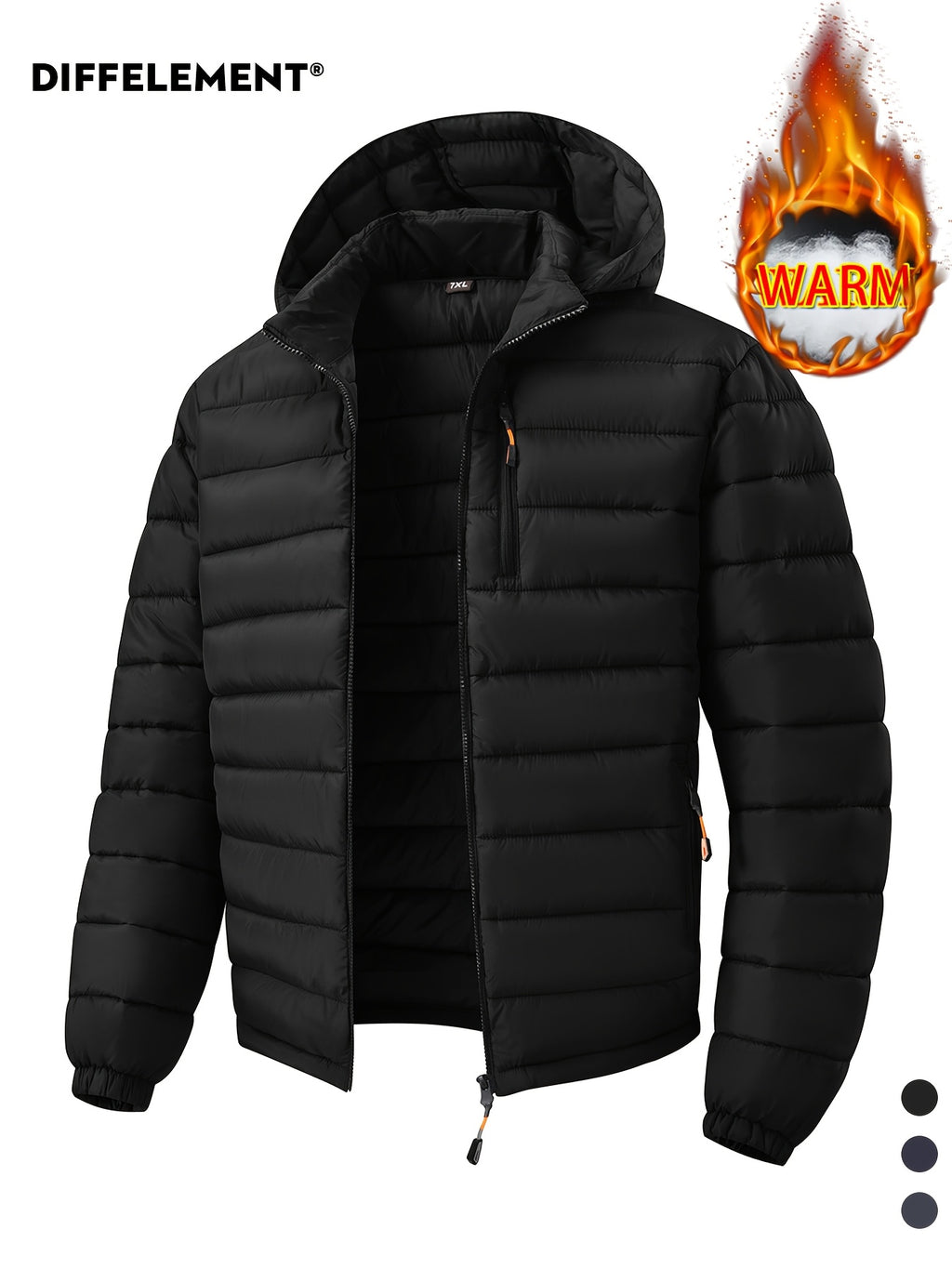Veste pour homme, coupe-vent, à capuche, bleu marine