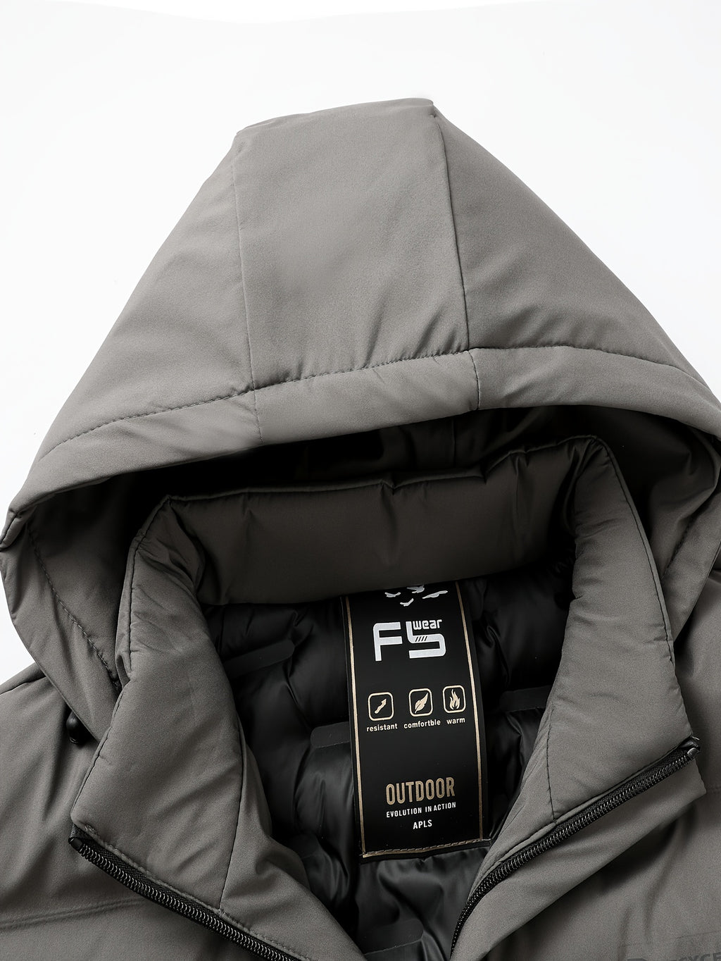 Veste matelassée pour homme, à capuche, kaki