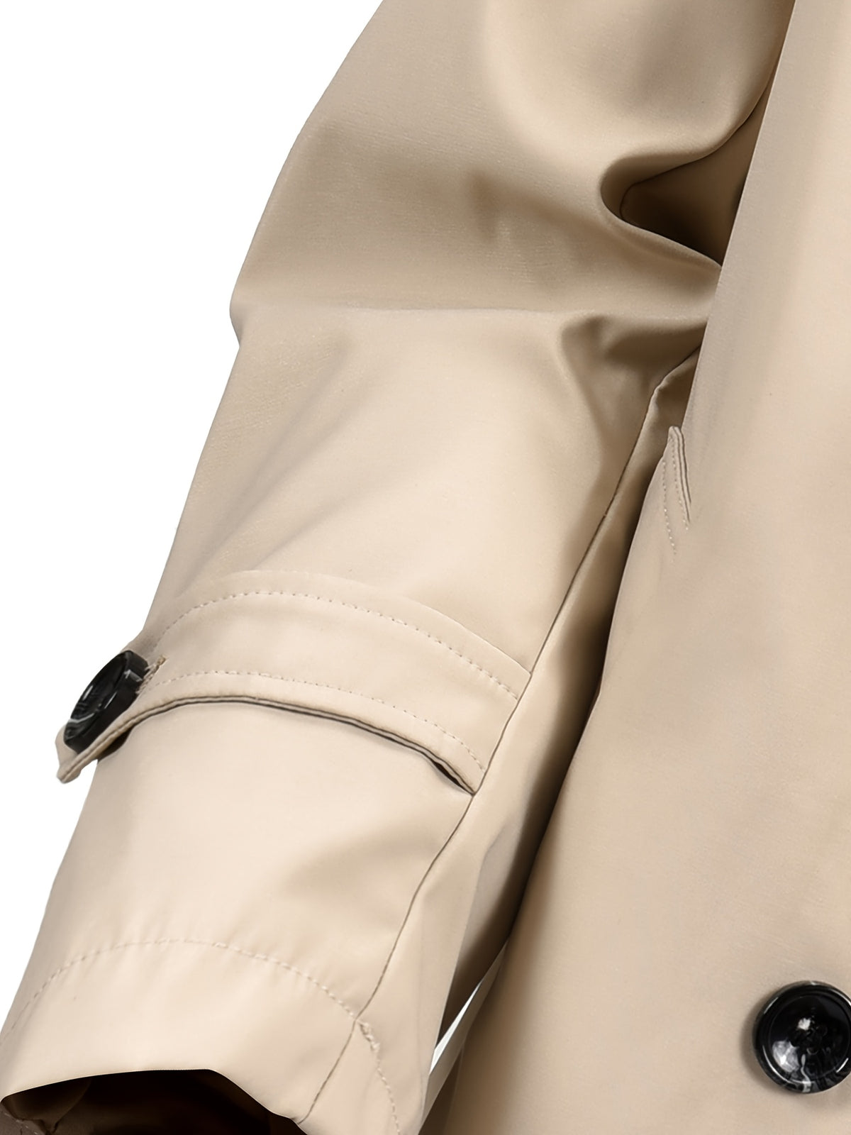 Trench long pour homme, coupe-vent, à revers