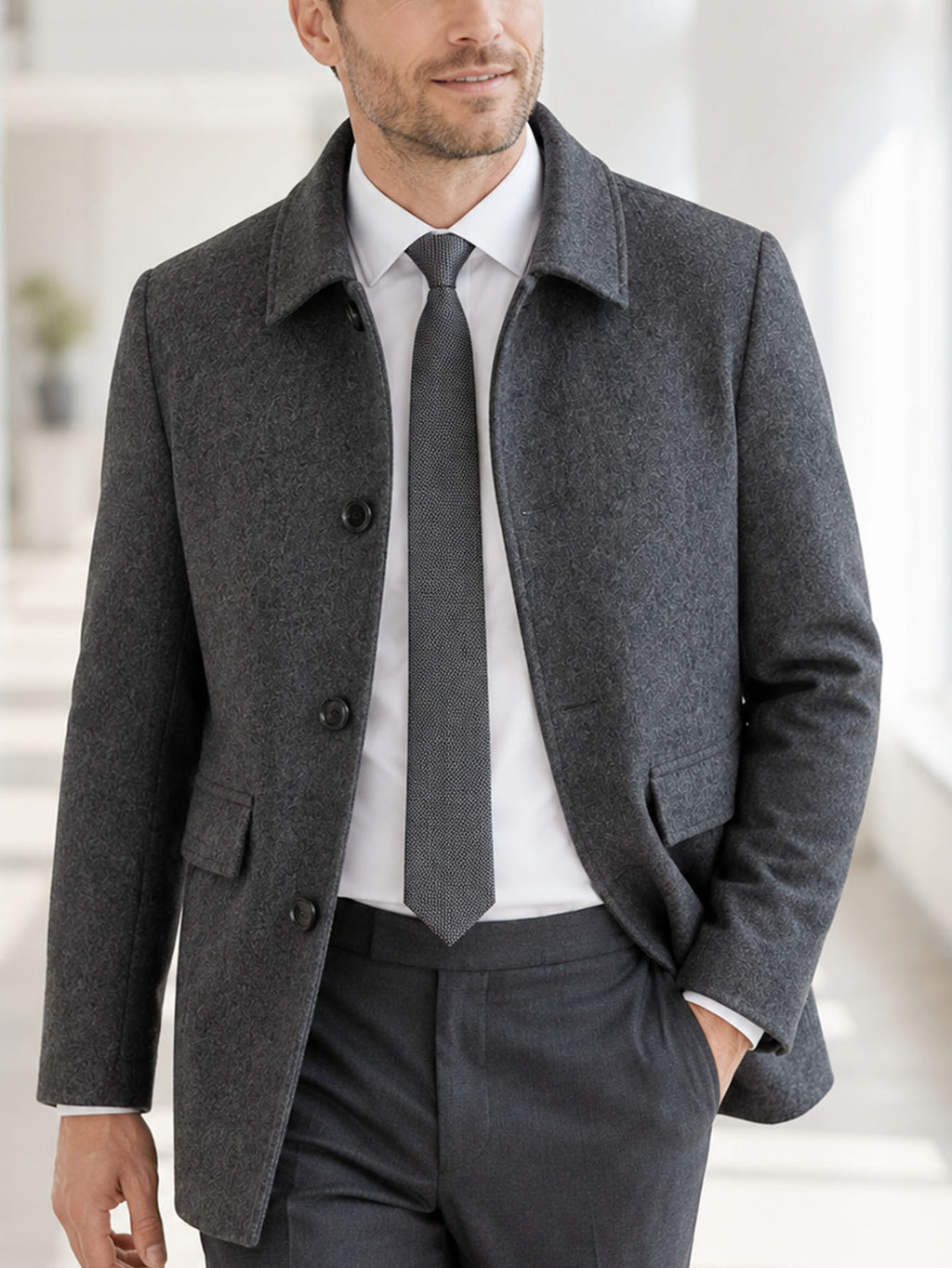 Manteau pour homme, à revers, modele 10