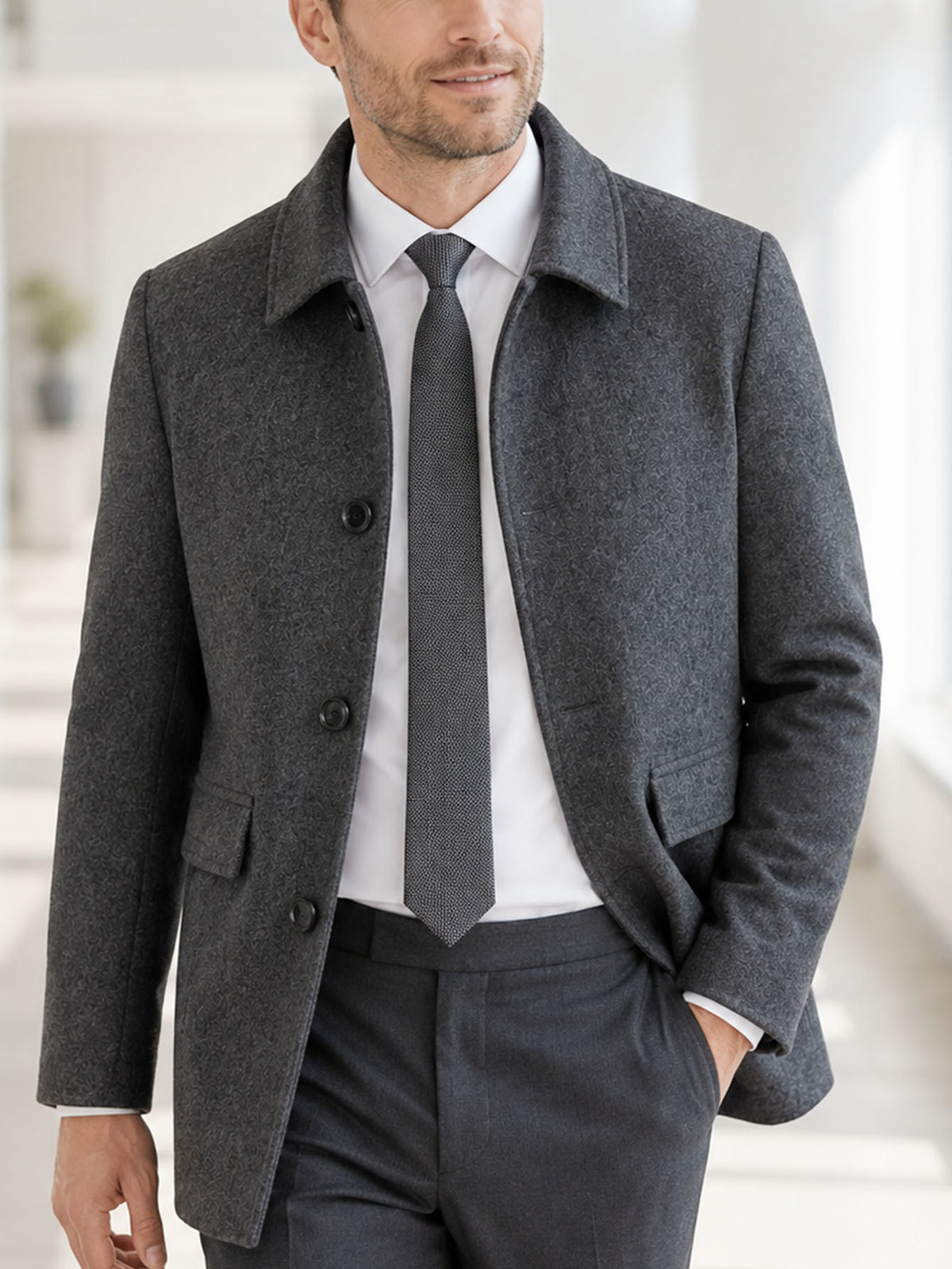 Manteau pour homme, à revers, modele 10