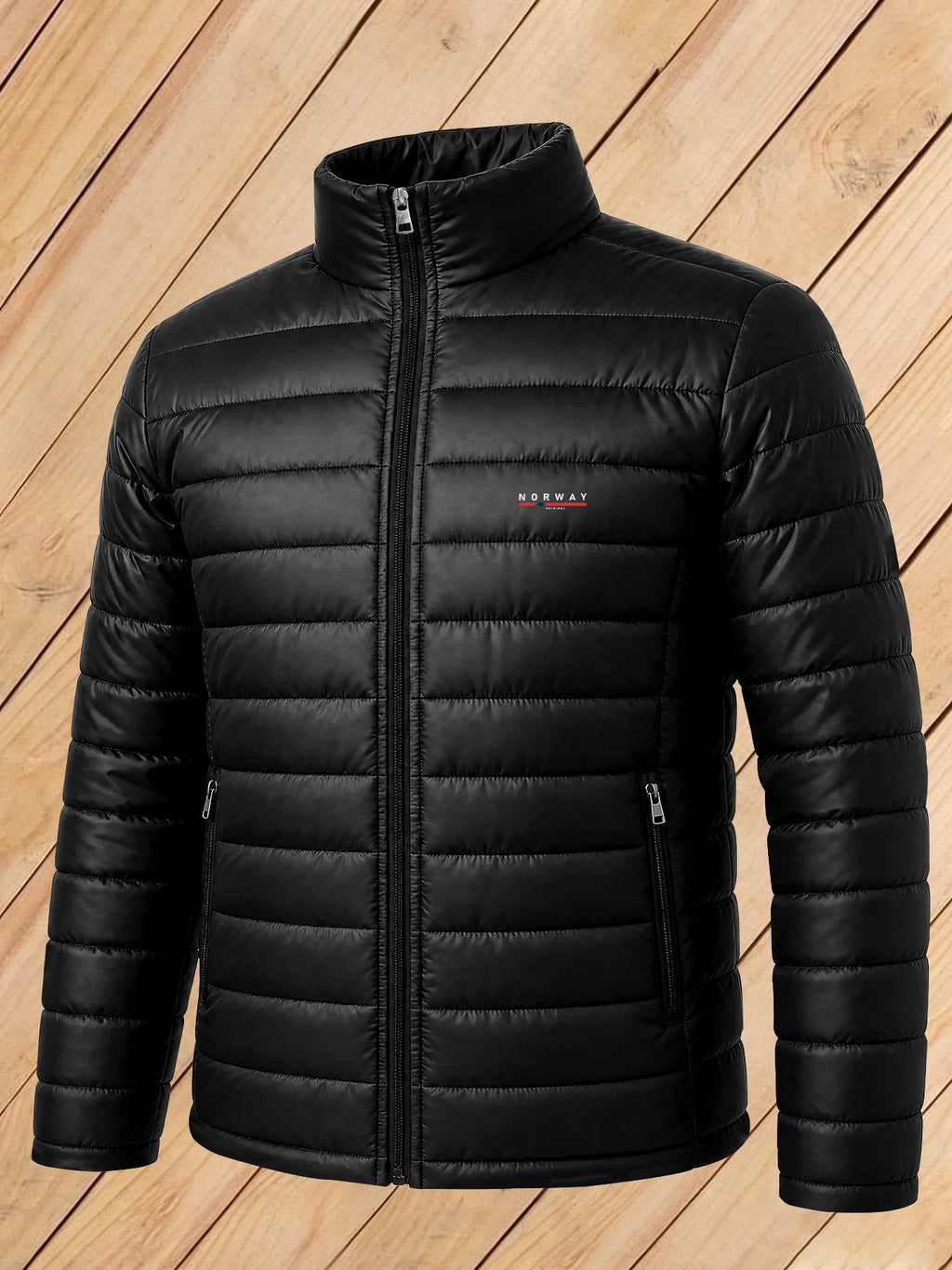 Manteau matelassé pour homme, à col montant, bleu marine