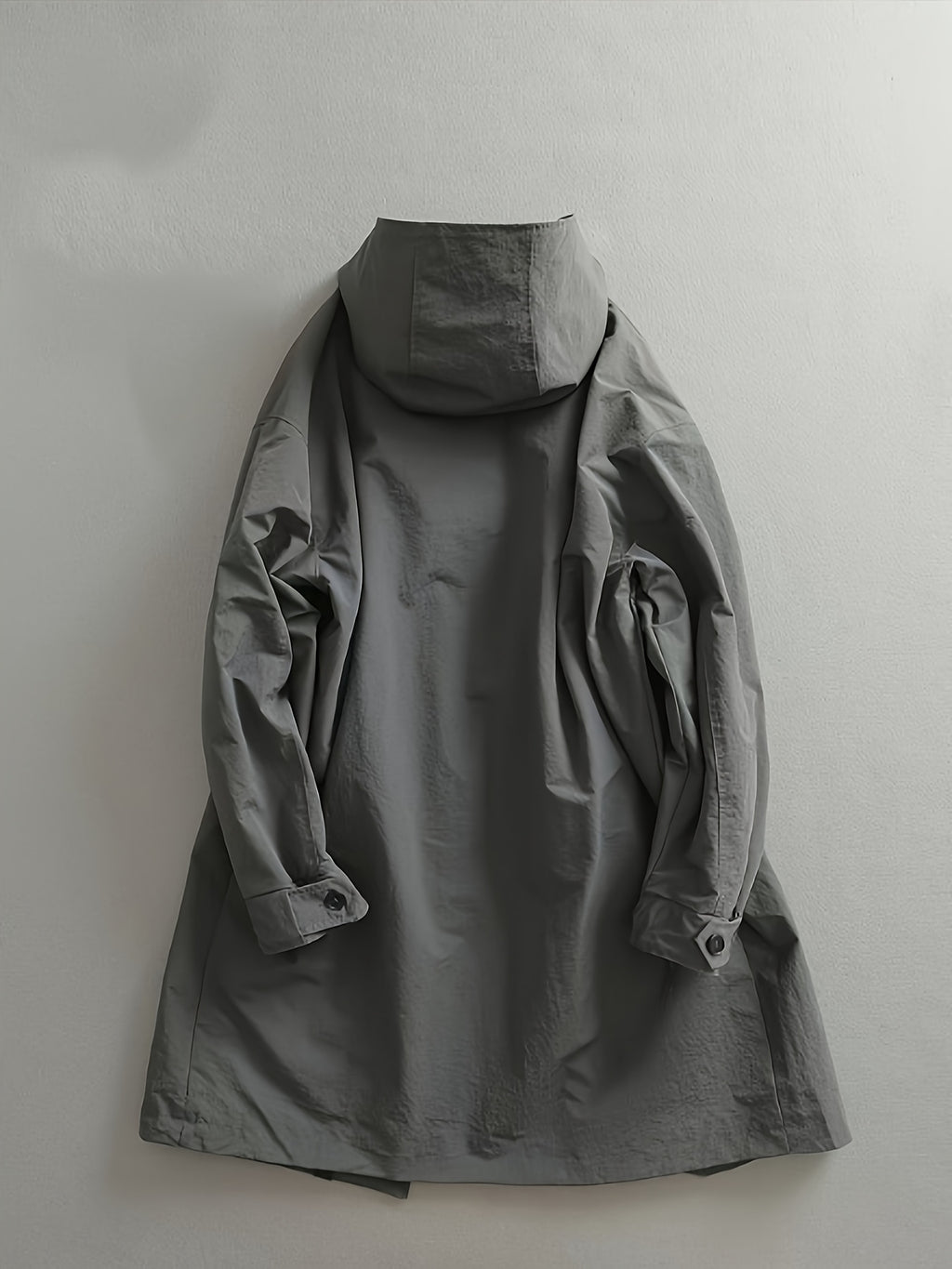 Trench pour homme, à capuche, gris foncé