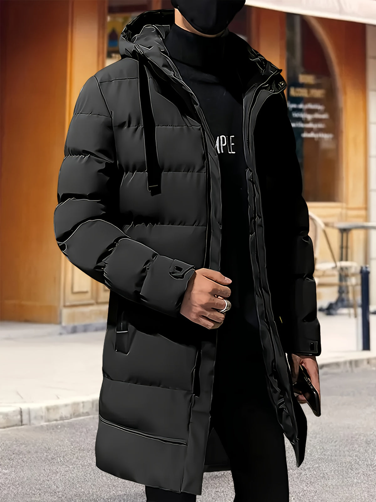 Manteau pour homme, coupe-vent, à capuche, vert fougère