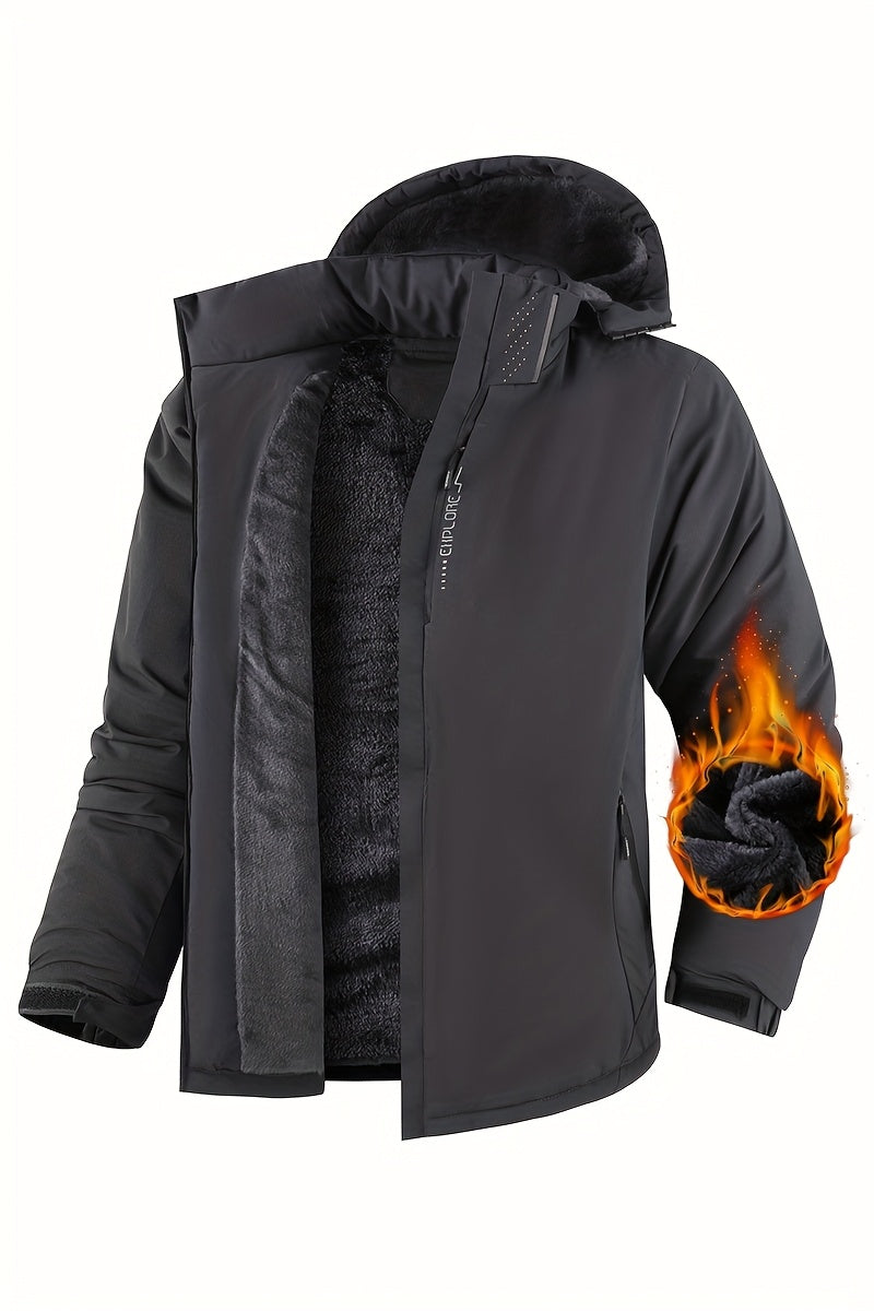 Veste matelassée pour homme, polaire, à capuche, gris foncé