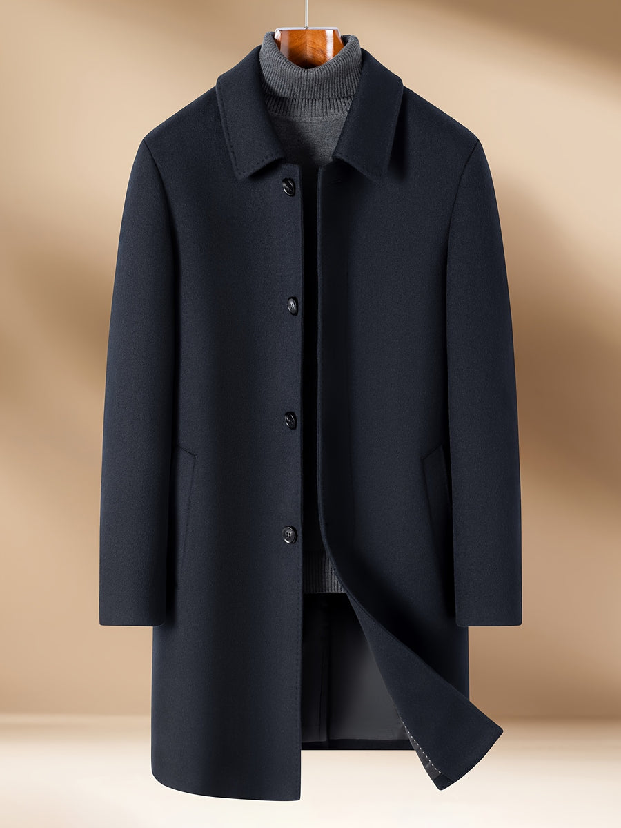 Veste en laine longue, 100 % laine, tweed, détail du vêtement