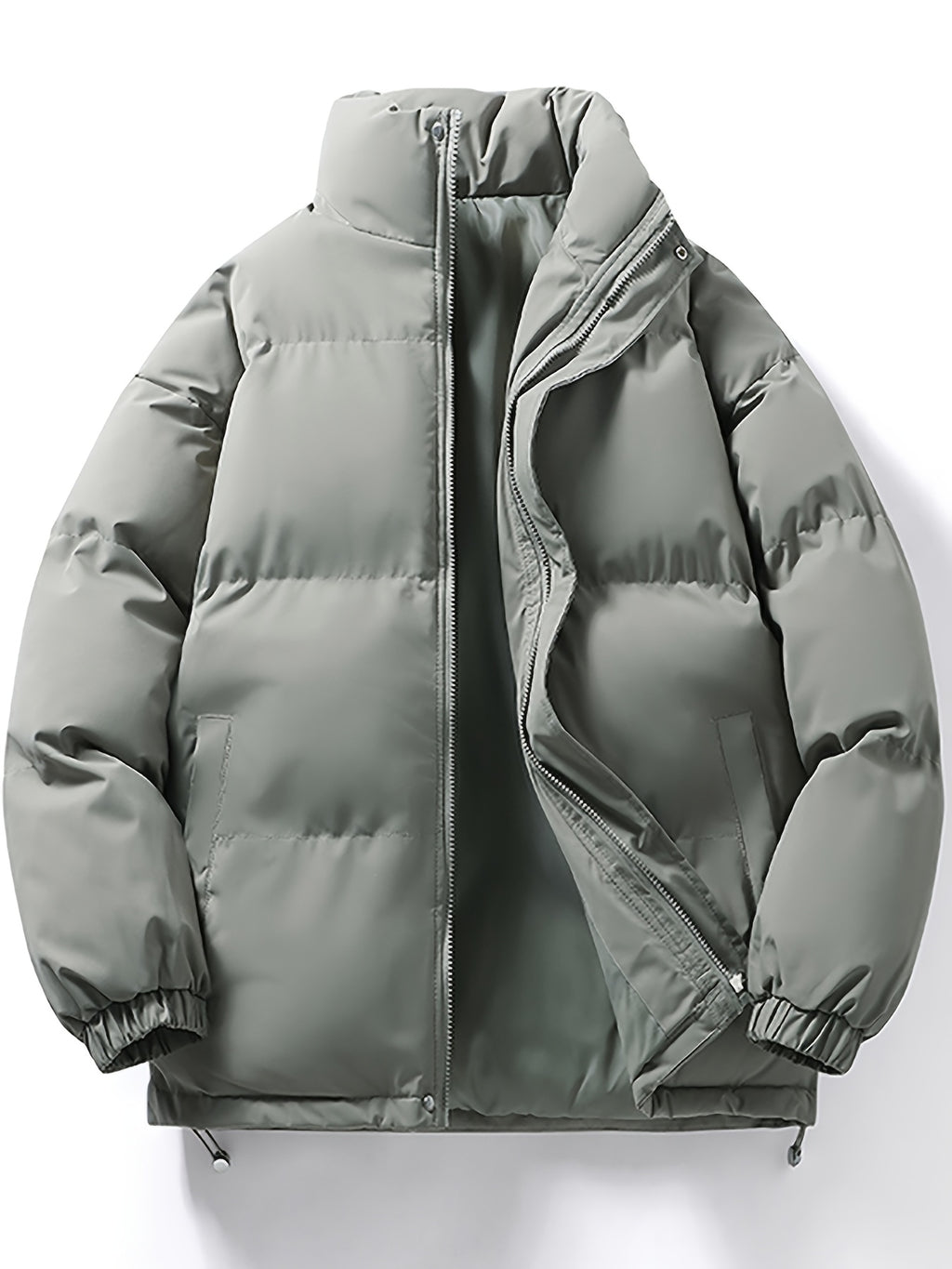 Manteau matelassé pour homme, à col montant, rouge tendre