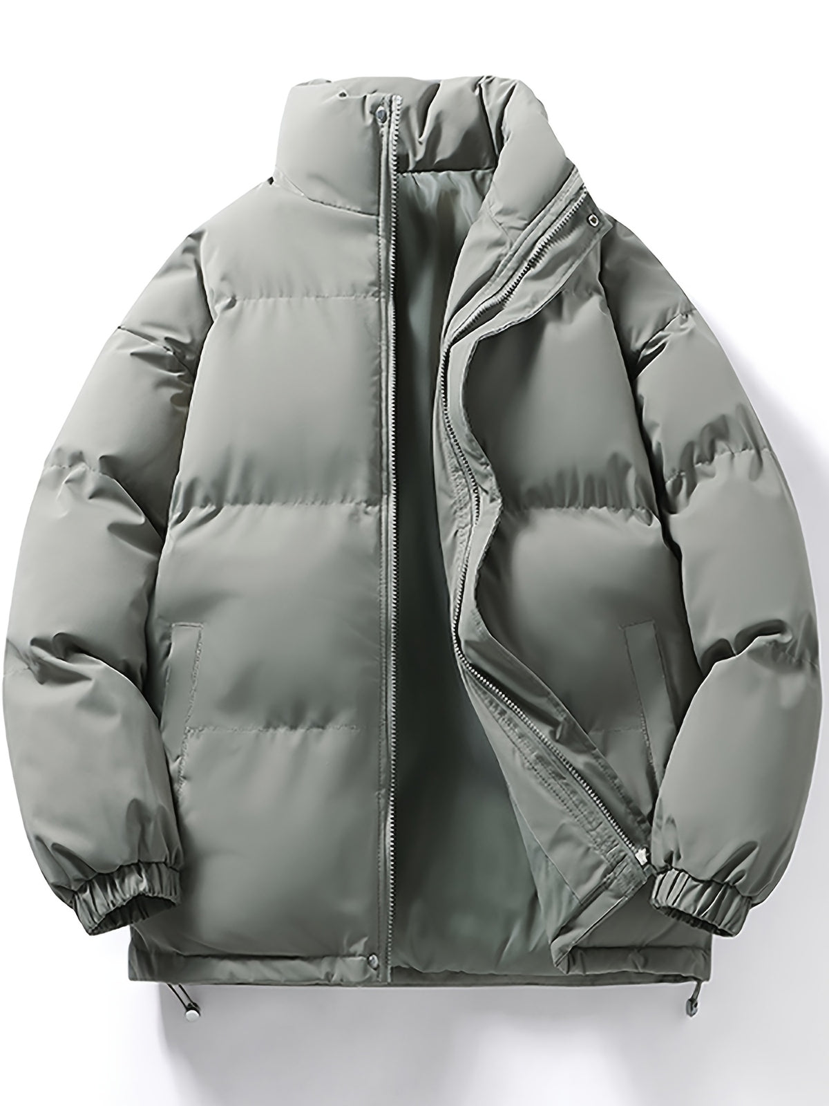Manteau matelassé pour homme, à col montant, rouge tendre