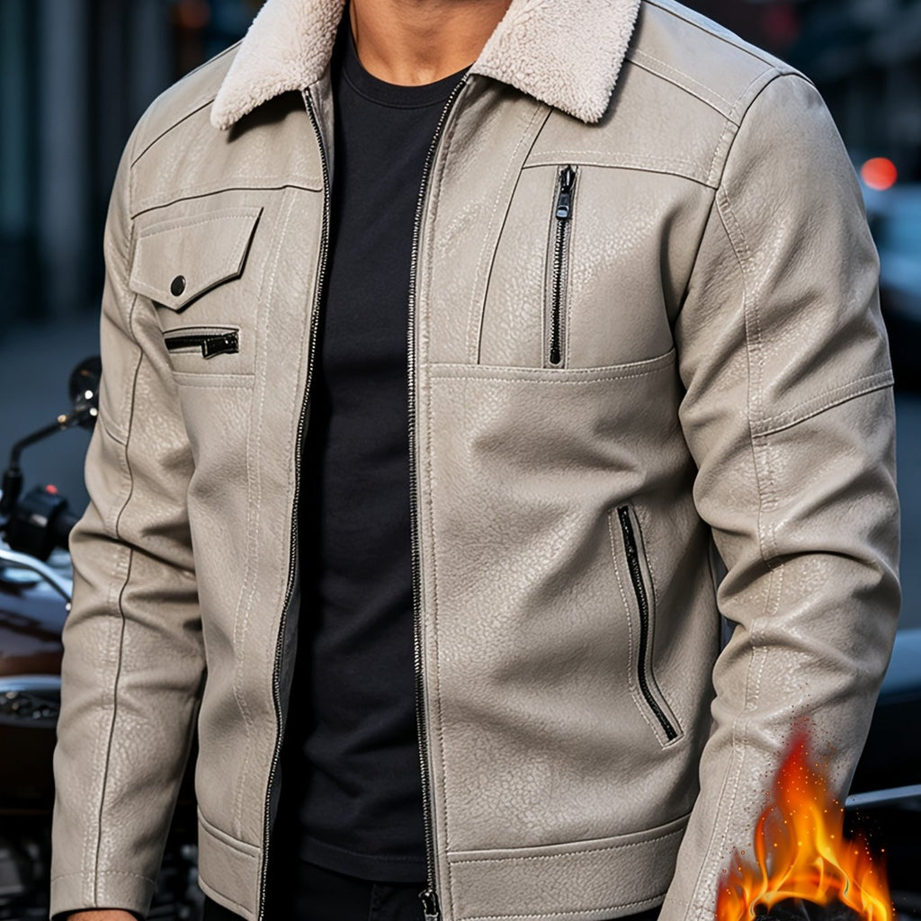Veste, coupe-vent, à revers, noir, coloris beige, détail