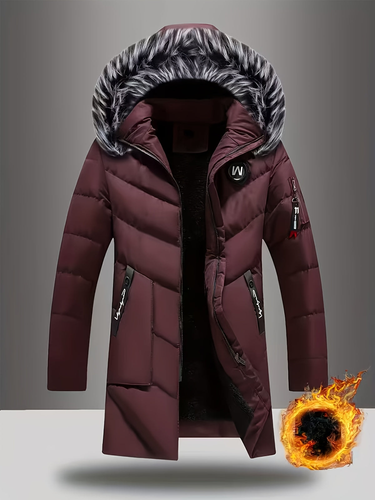 Veste pour homme, capuche amovible, modele 2
