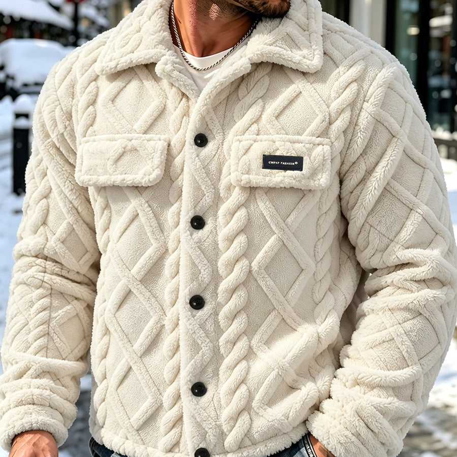 Veste, à col montant, bleu brume, coloris beige
