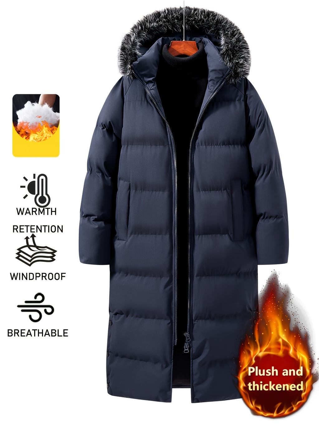 Manteau long, coupe-vent, à capuche, photo 11