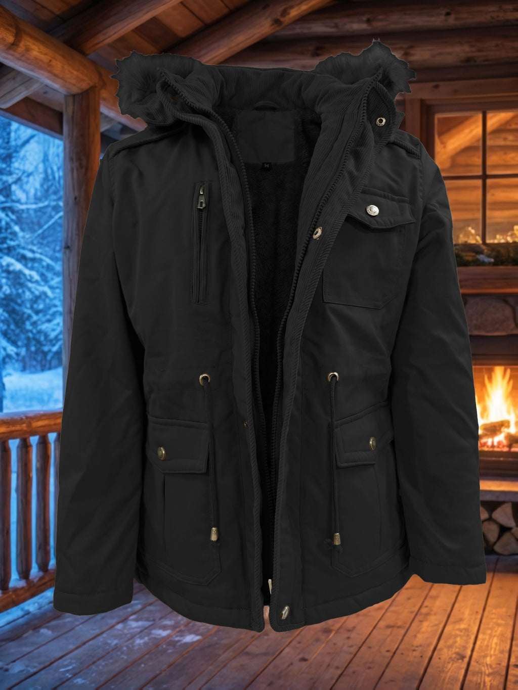 Parka mi-long pour homme, à capuche