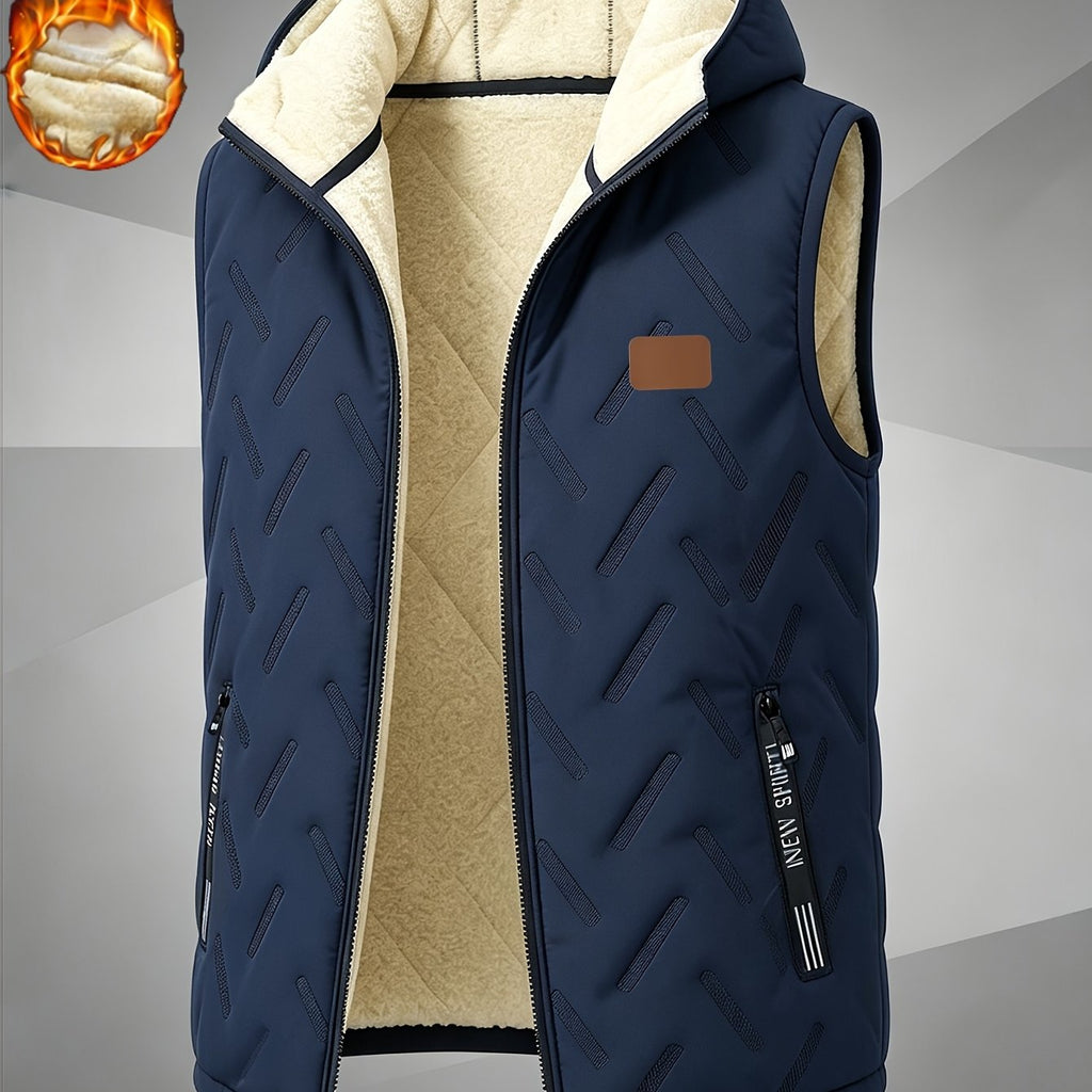 Veste, polaire, à col montant, marron foncé, coloris couleur marine