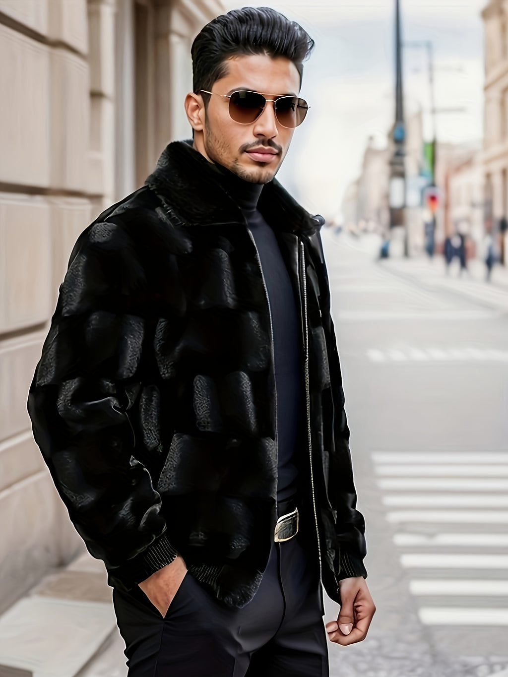 Manteau, à carreaux, à revers, noir