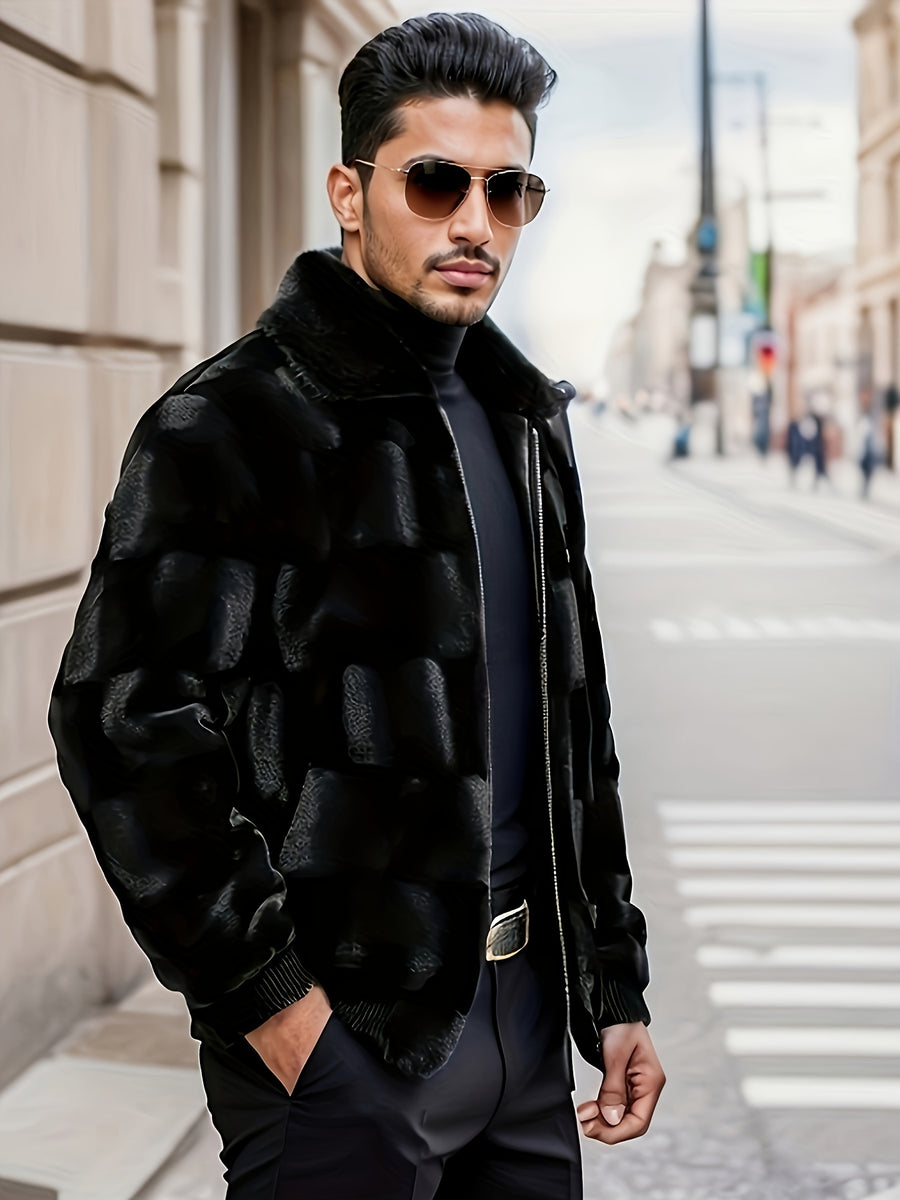 Manteau, à carreaux, à revers, noir