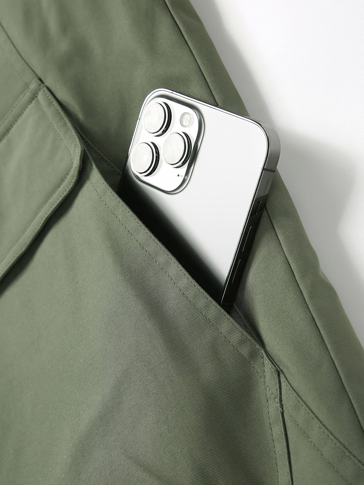 Veste pour homme, polaire, à col montant, vert fougère