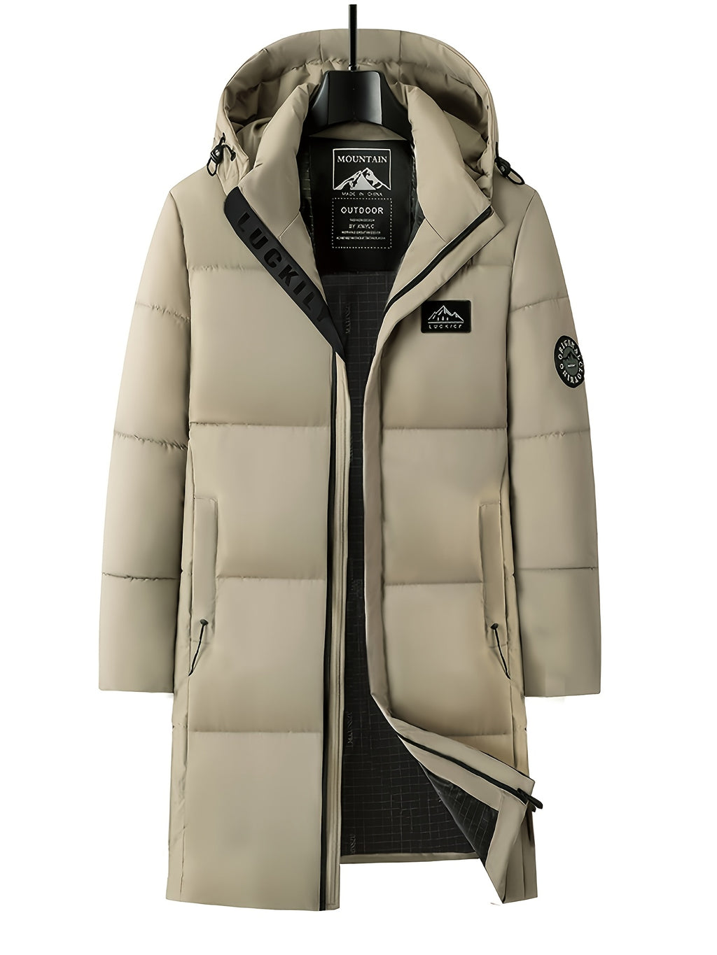 Manteau matelassé pour homme, coupe-vent, à capuche, rouge