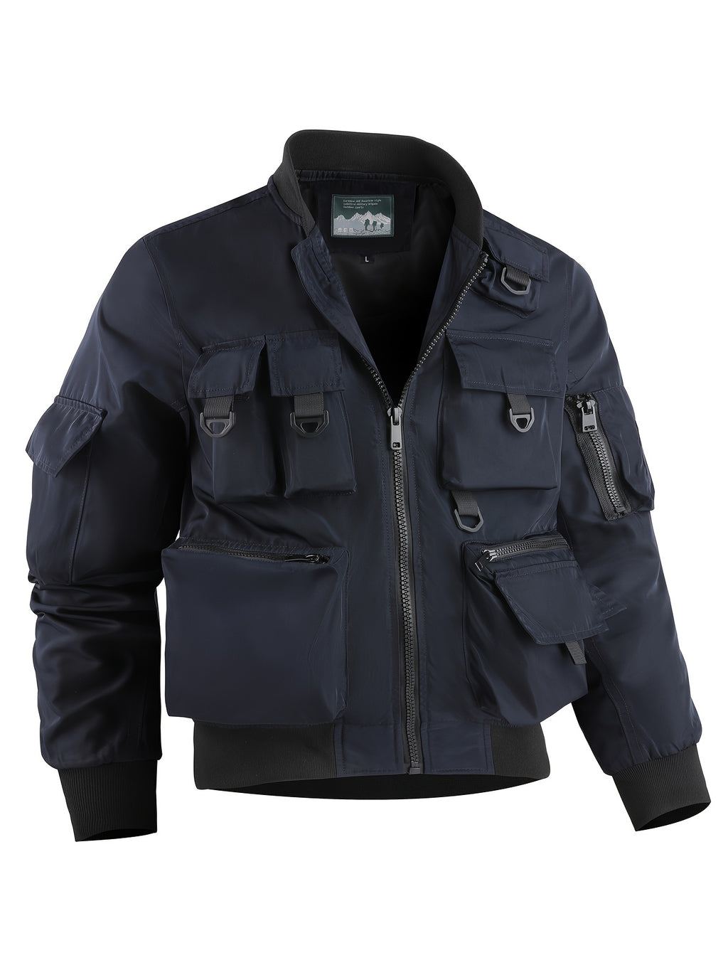 Veste pour homme, à col montant, kaki
