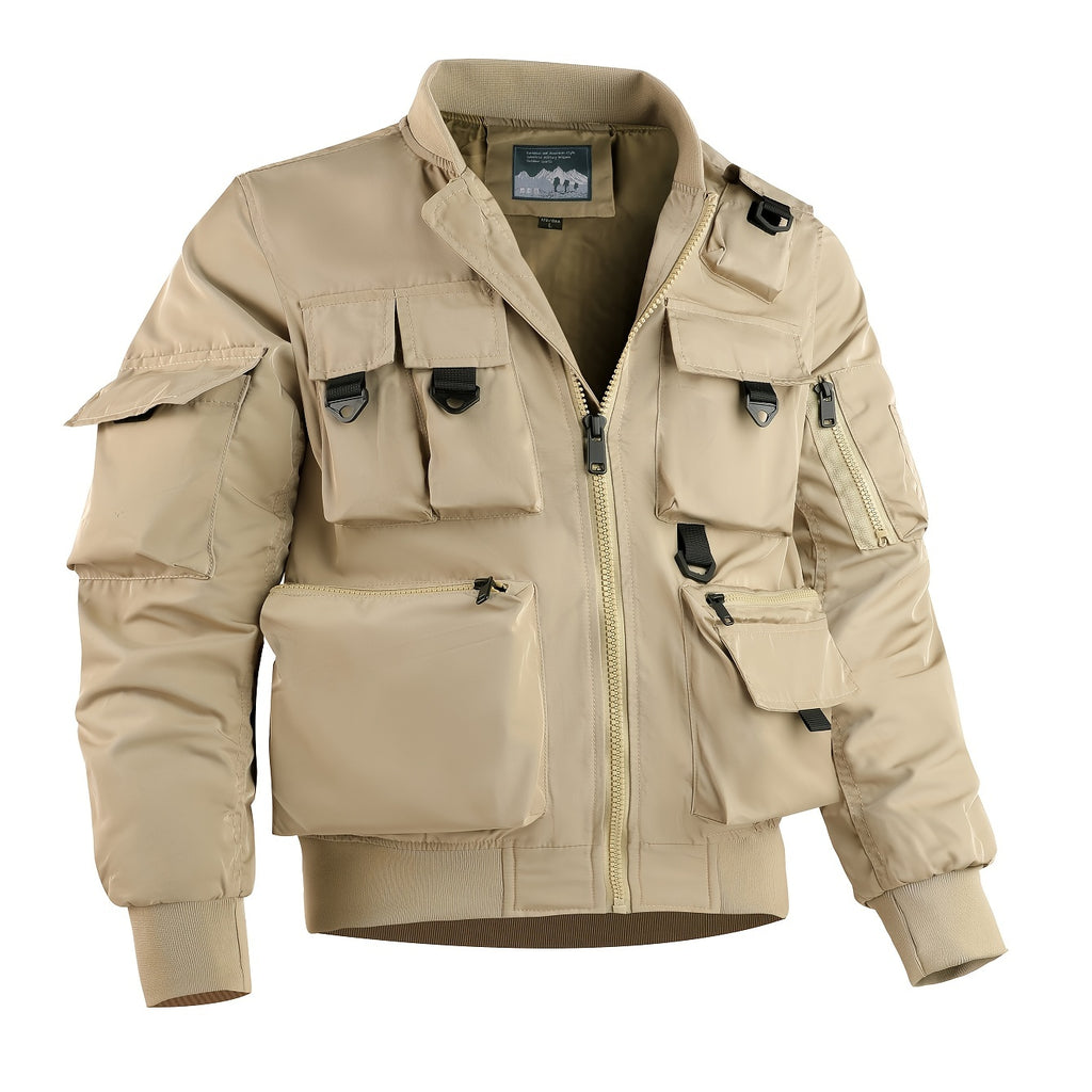 Veste pour homme, à col montant, kaki