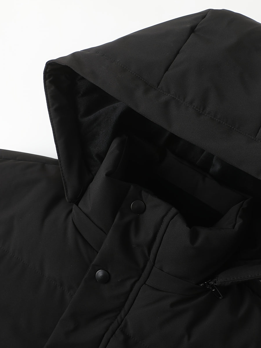Veste long, polaire, à capuche, gris, détail du vêtement