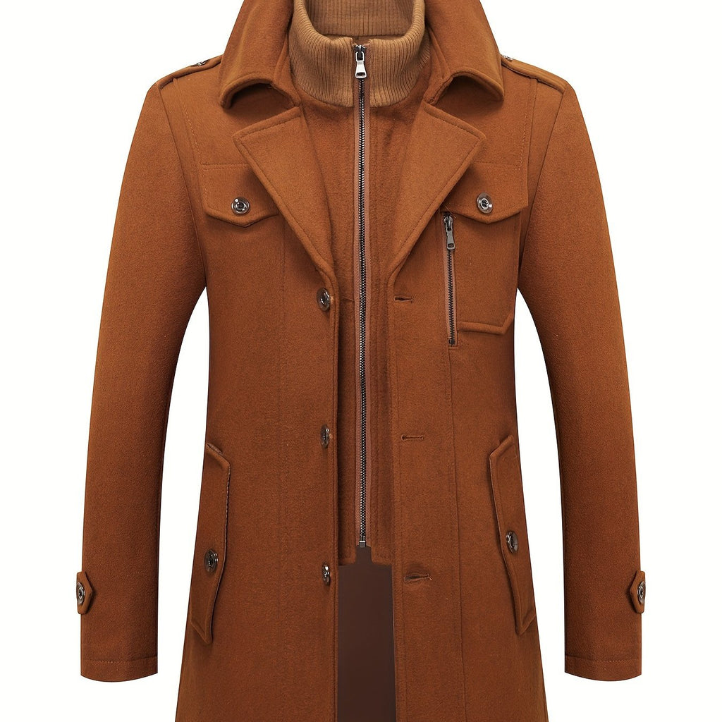 Manteau en laine, 30 % laine, à revers, orange, coloris orange
