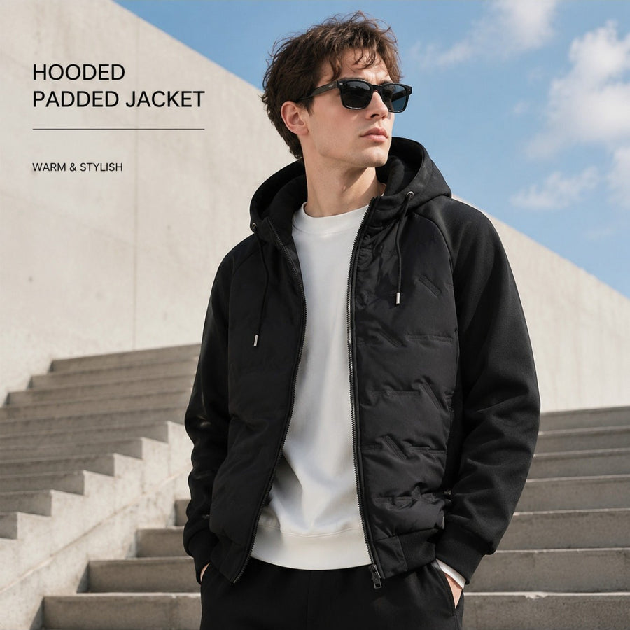 Veste pour homme, patchwork, à capuche, bleu court, vue 5