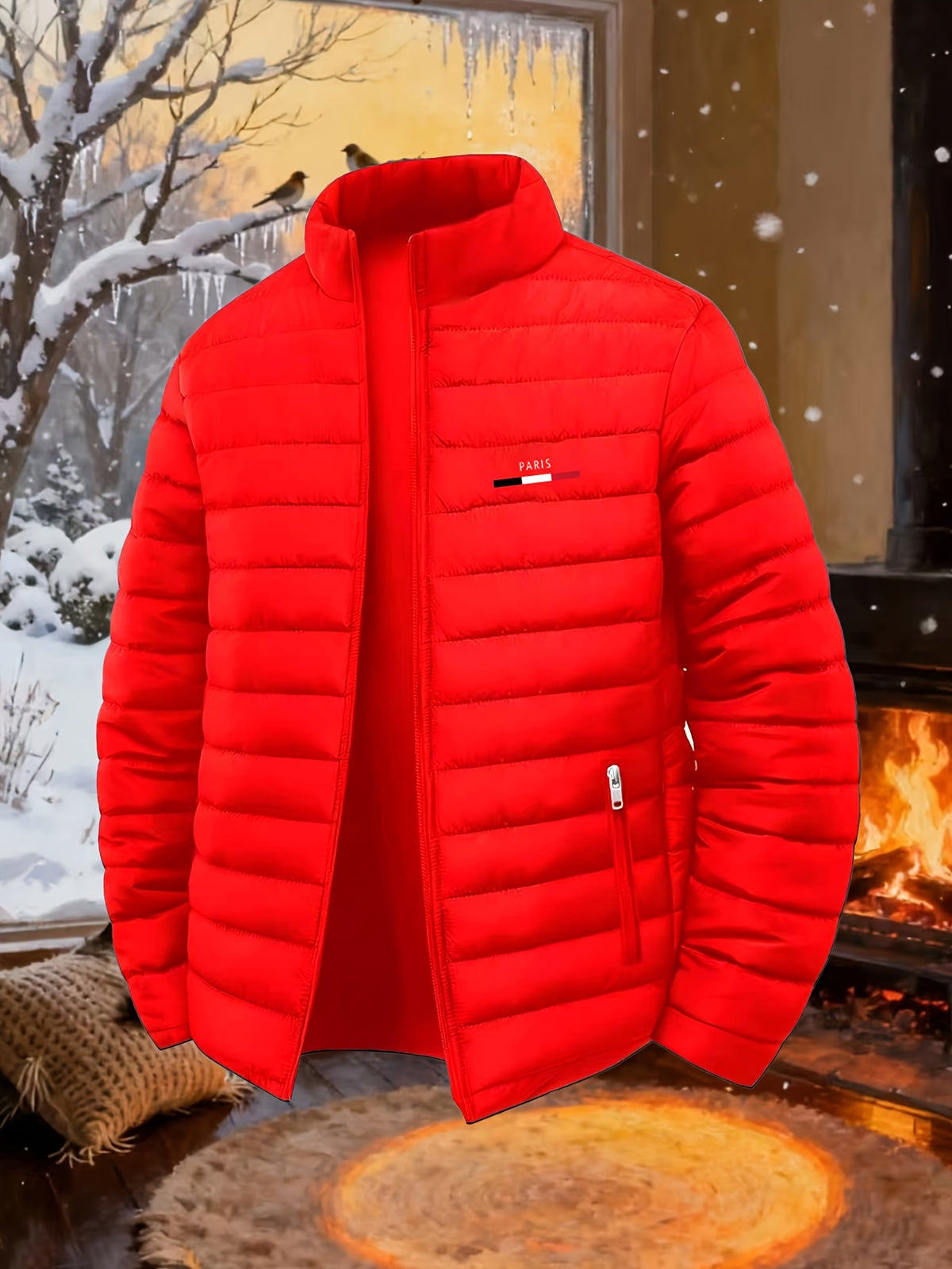 Veste matelassée pour homme, à col montant, bleu ciel