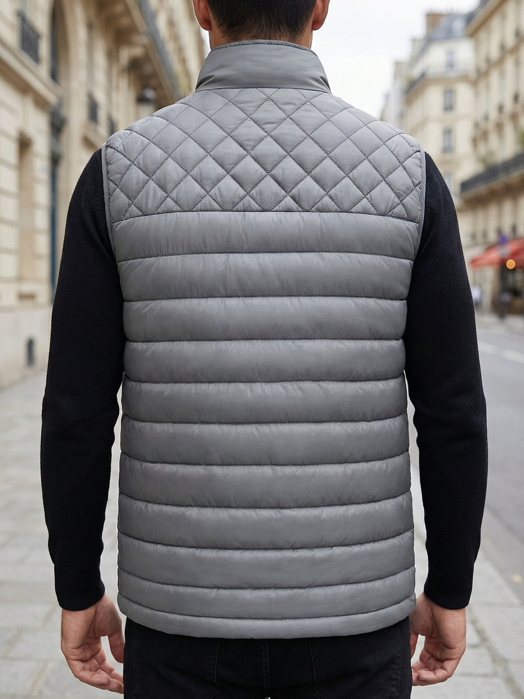 Gilet Homme Couleur Unie Col Montant, Cardigan Léger Sans Manches Automne Hiver, Veste Matelassée Décontractée pour les Trajets Quotidiens, Adaptable à Toute Occasion, photo 21