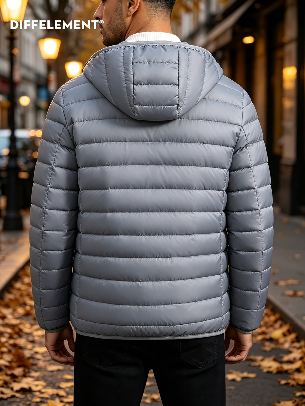 Veste pour homme, coupe-vent, à capuche, noir