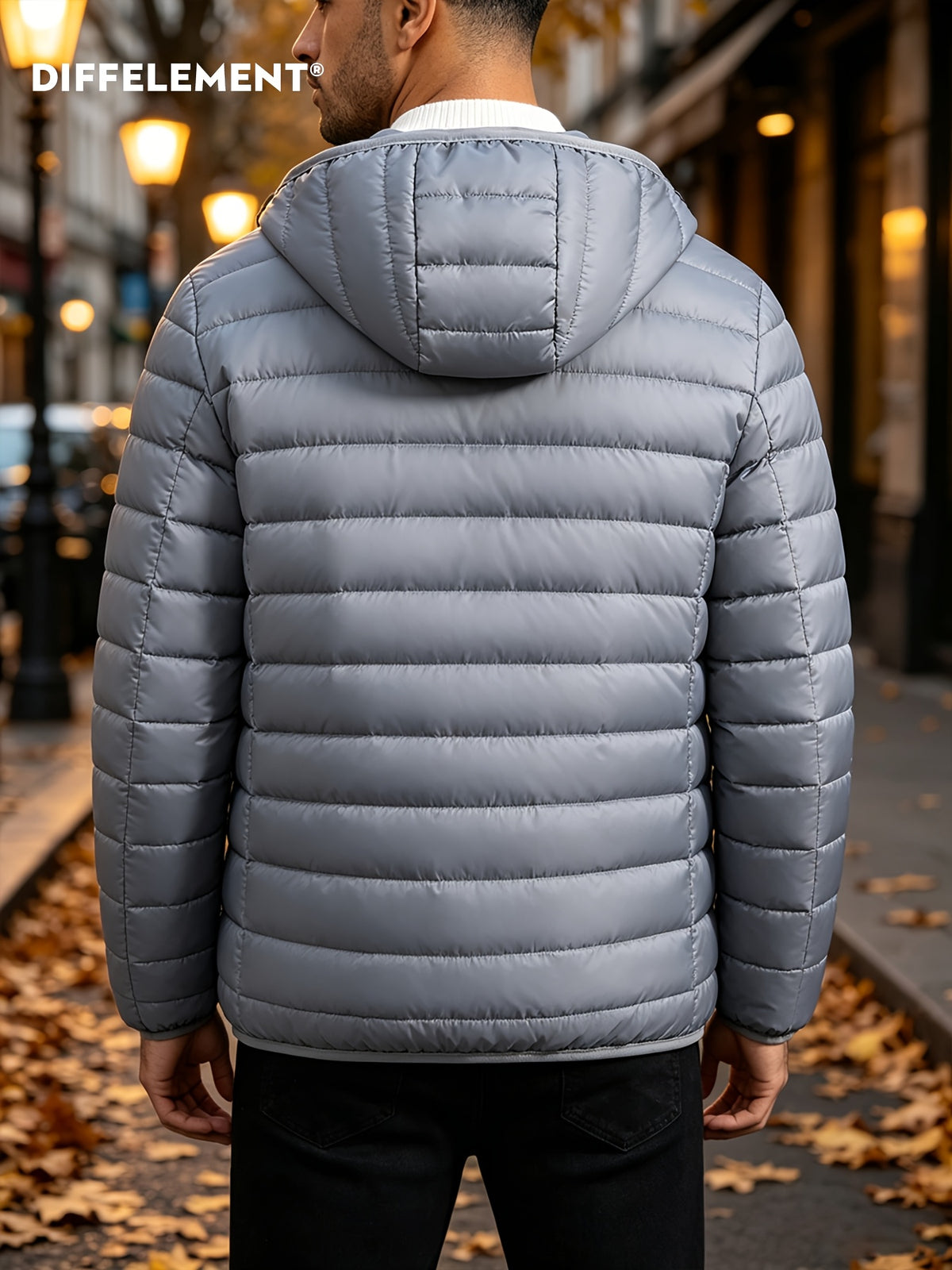 Veste pour homme, coupe-vent, à capuche, noir