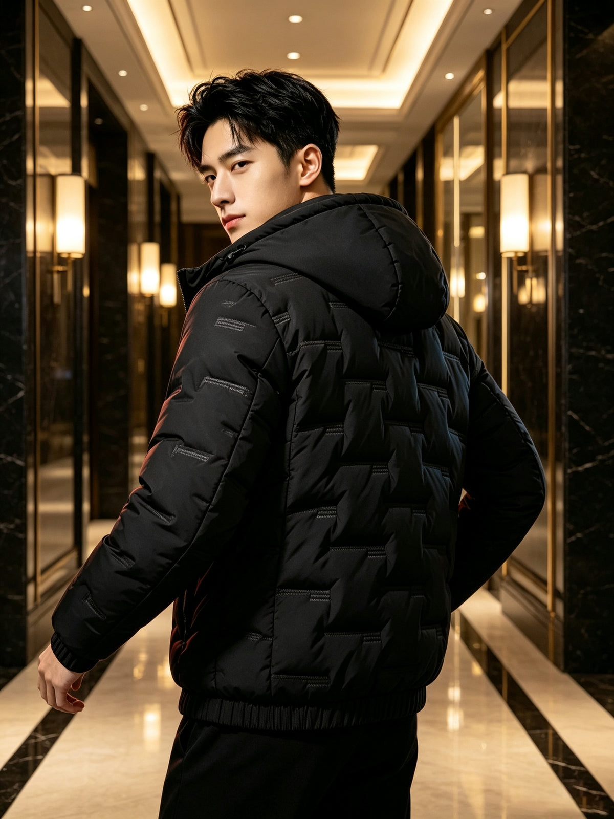 Manteau matelassé pour homme, imperméable, à capuche