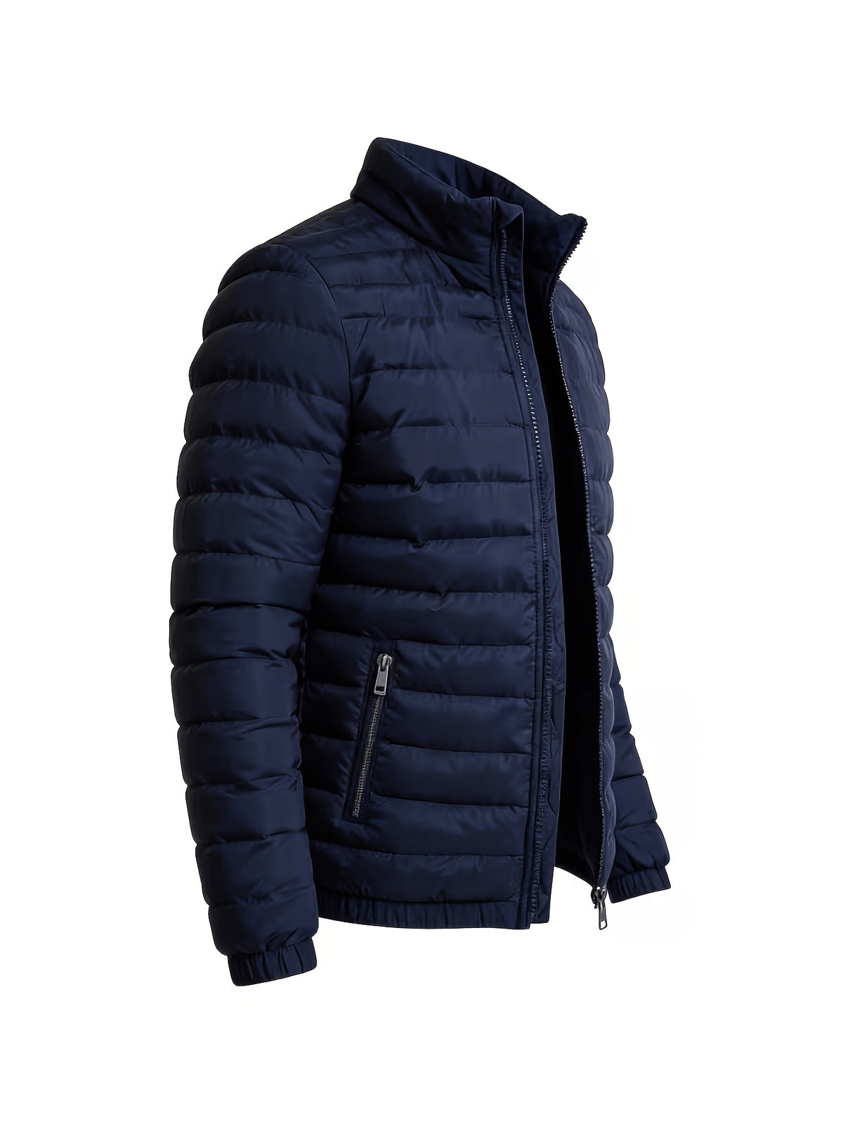 Manteau matelassé pour homme, à col montant, bleu ciel
