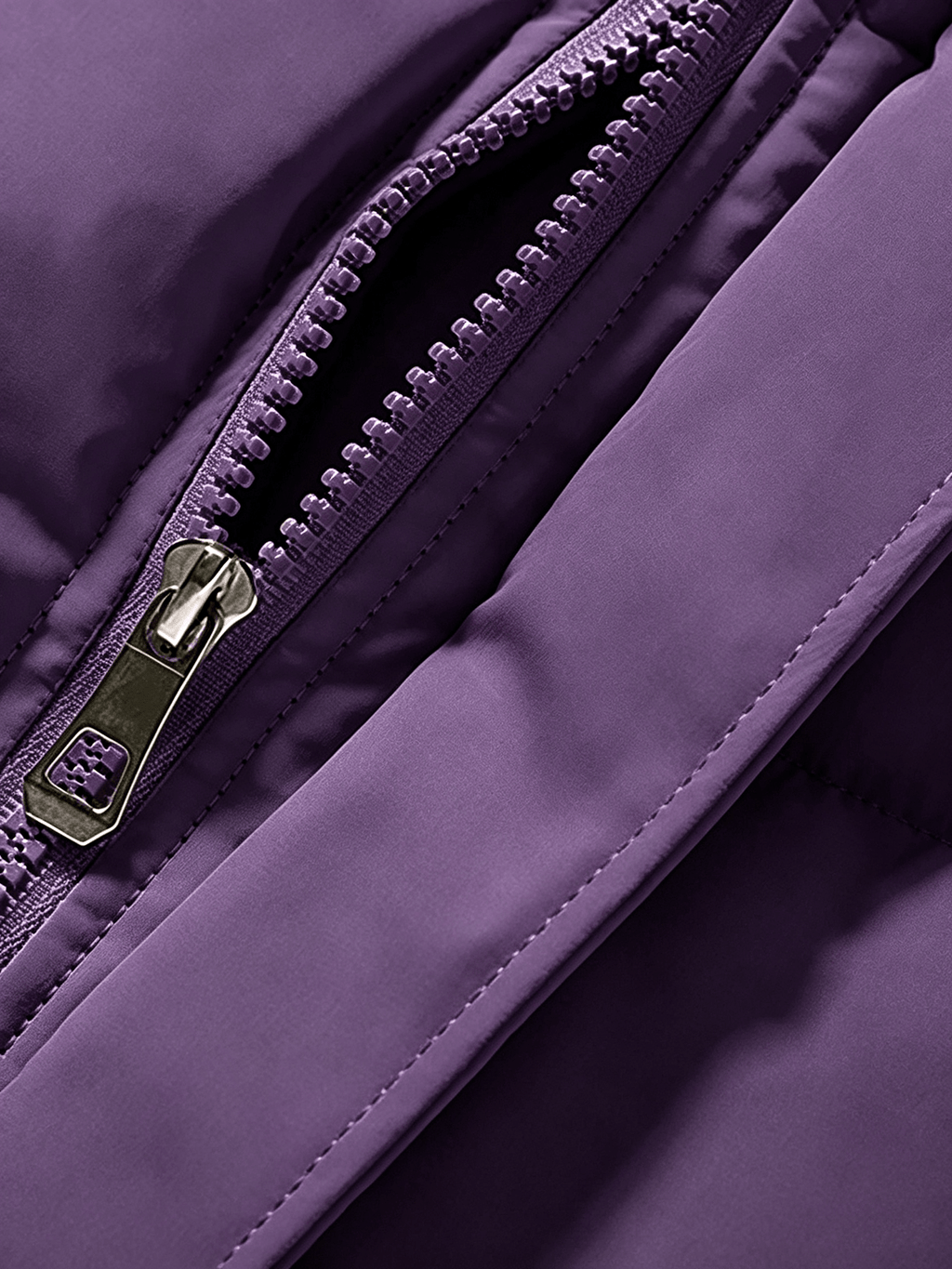 Veste matelassée pour homme, coupe-vent, à col montant, violet