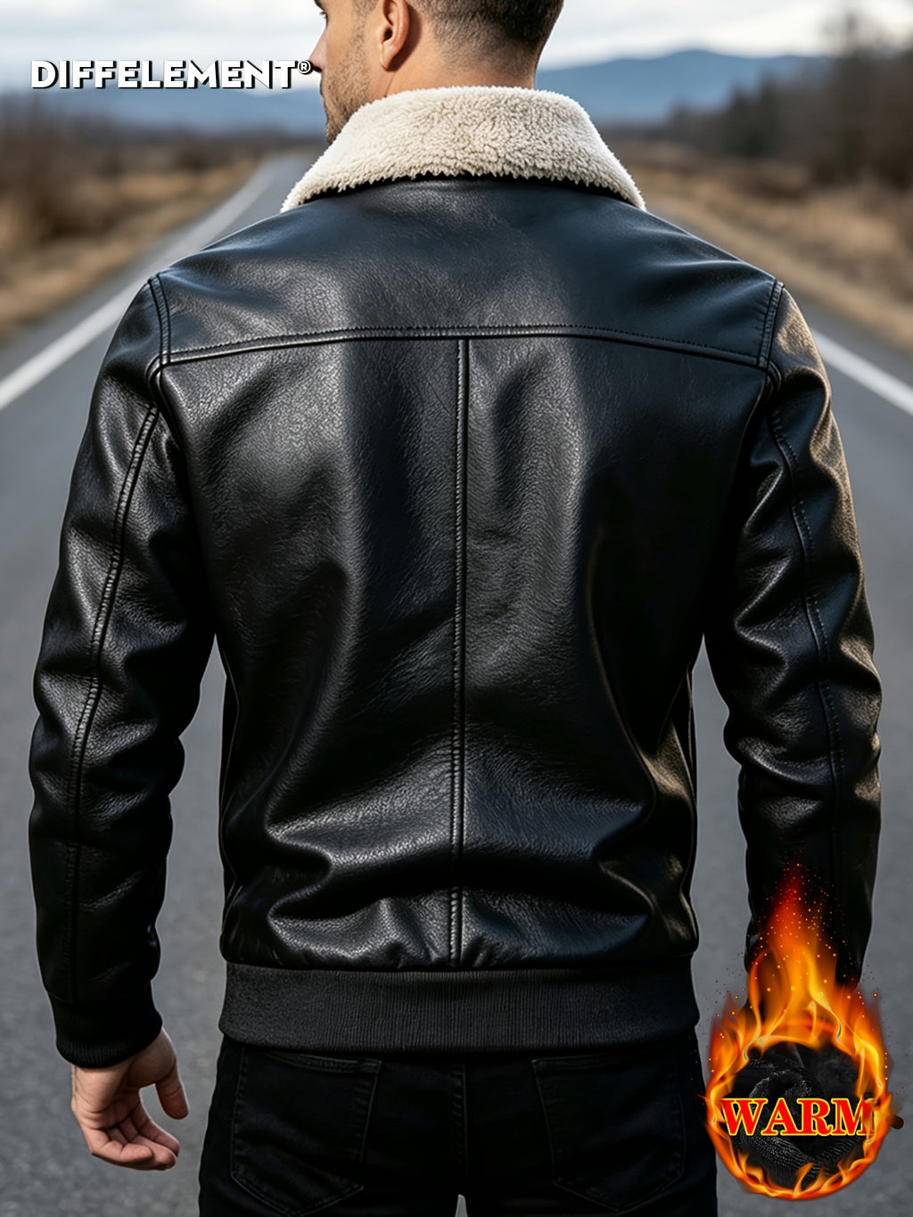 Veste en cuir PU, coupe-vent, à revers, photo 7