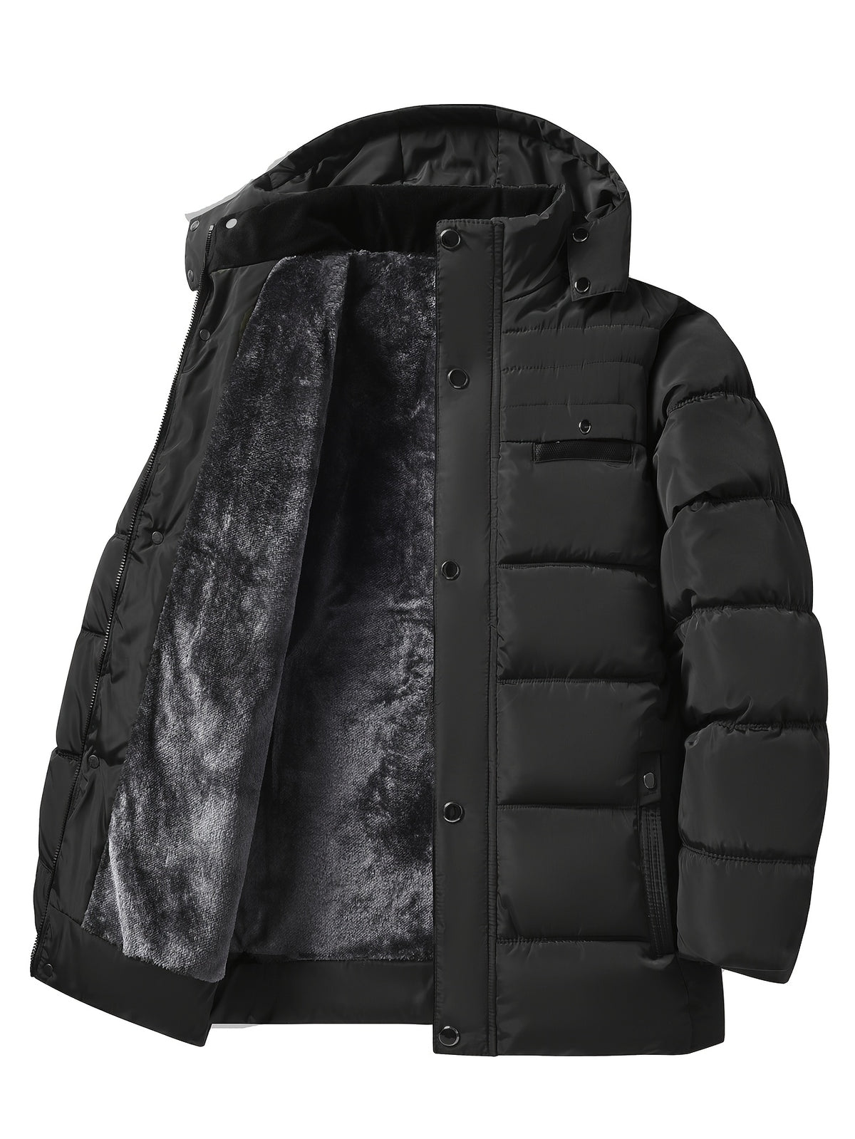 Parka matelassée pour homme, coupe-vent, à capuche, vert militaire