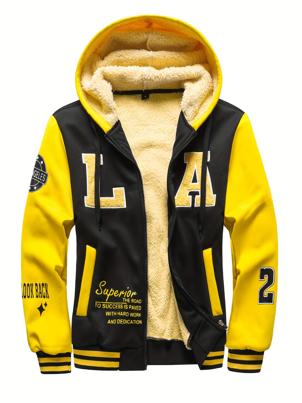 Veste pour homme, polaire, à capuche, grand noir